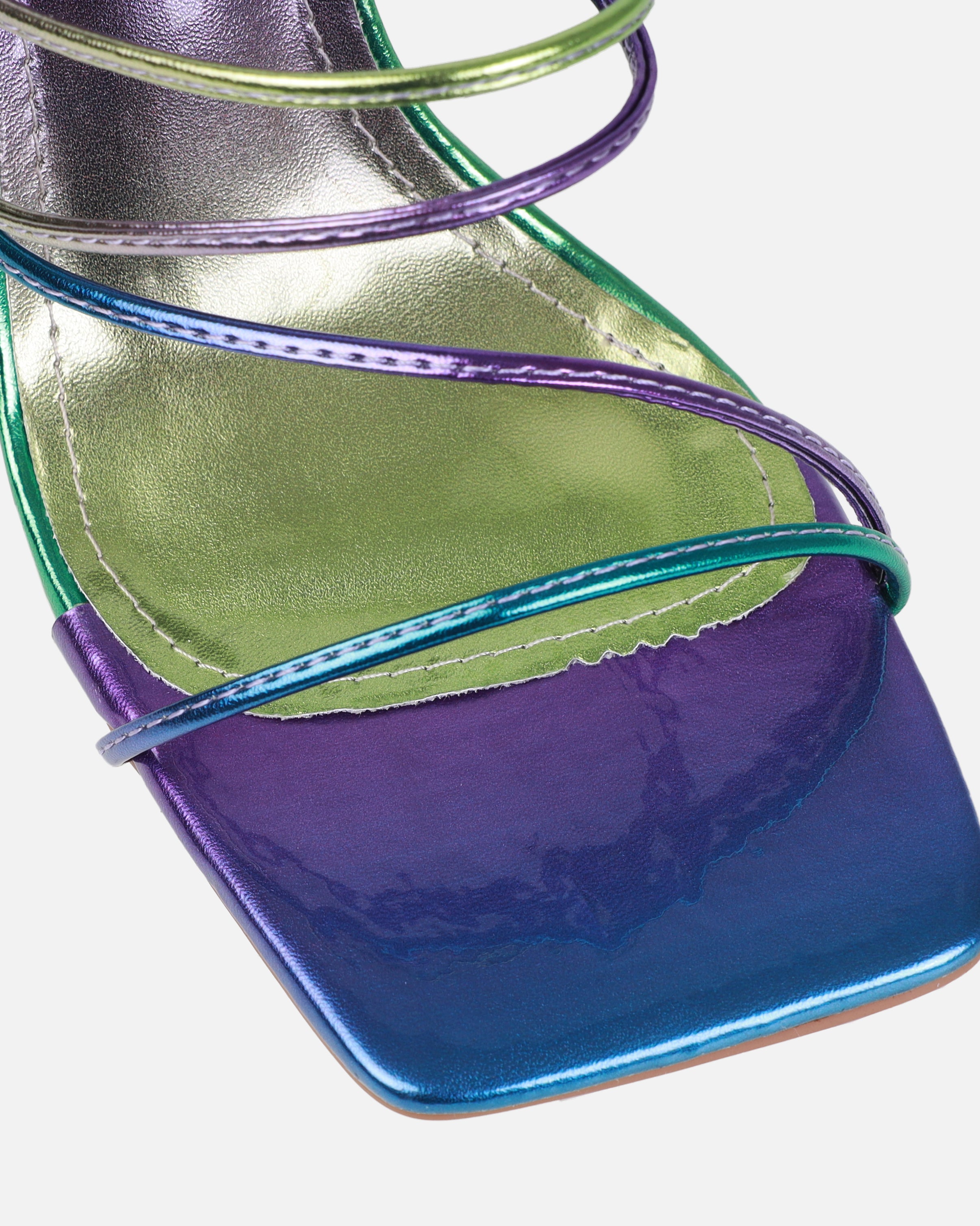 Jamala Green and Purple Ombre Heeled Stiletto Mules | SIMMI London
