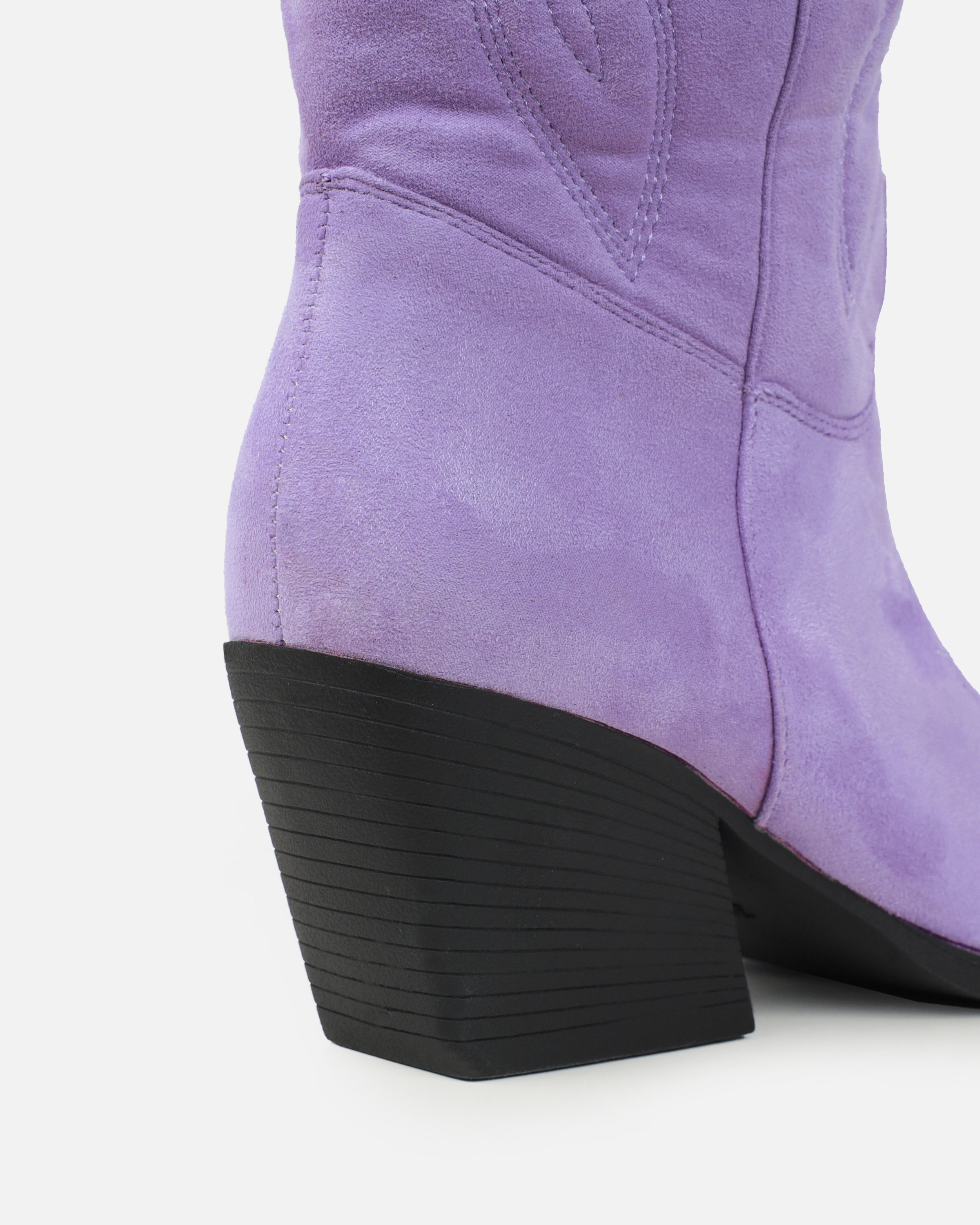 Jacob Lilac Faux Suede Calf Western Boots | SIMMI London
