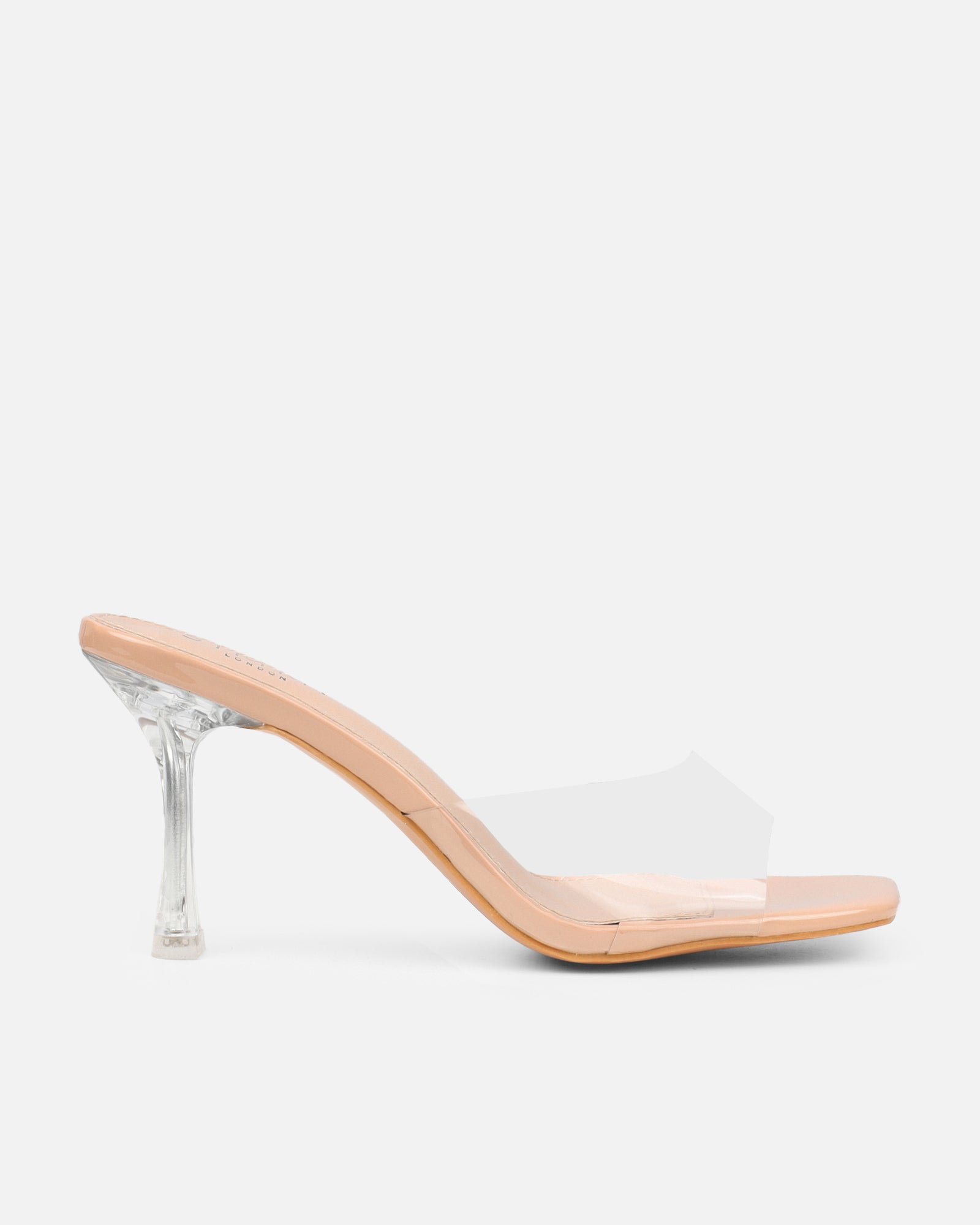 Josephine Clear Nude Patent Diamante Heeled Sandals | SIMMI London