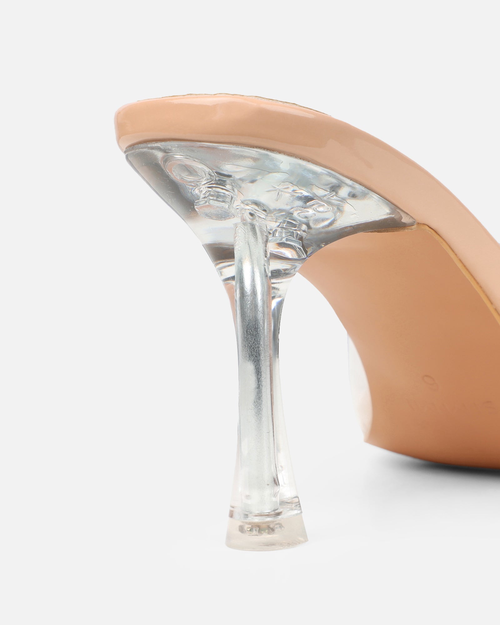 Josephine Clear Nude Patent Diamante Heeled Sandals | SIMMI London