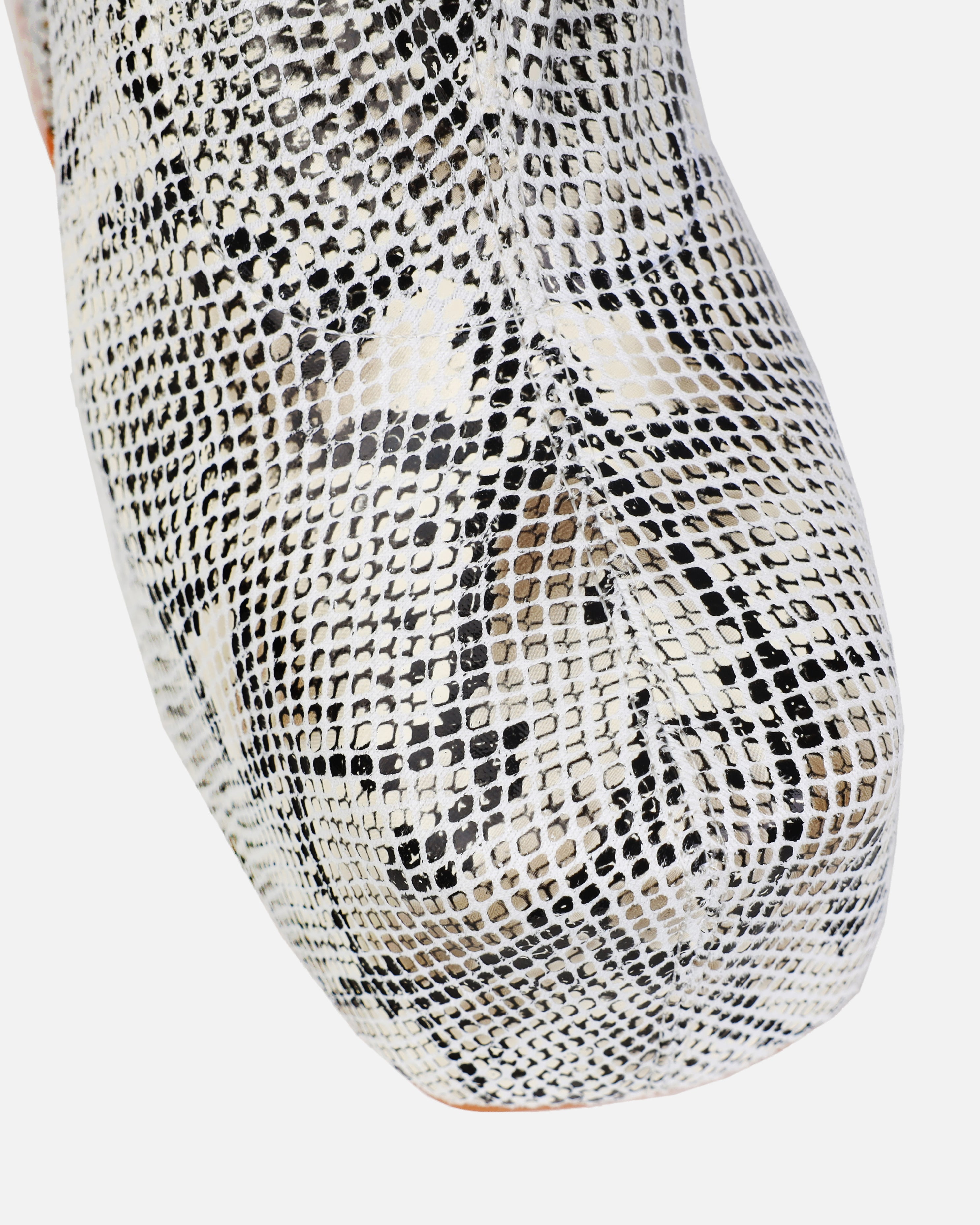 Foster Neutral Faux Snake Print Platform Block Heel Ankle Boots | SIMMI London