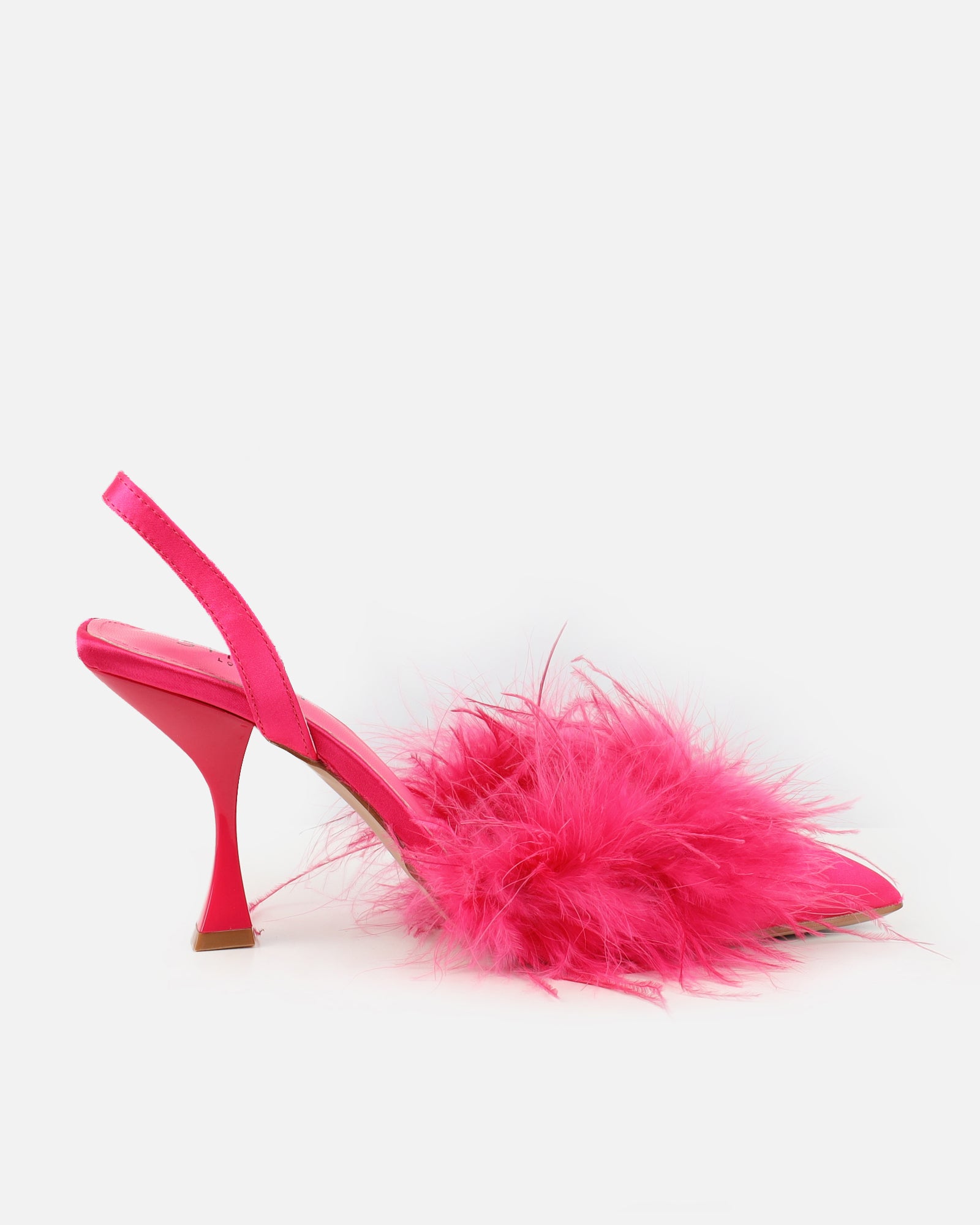 Jube Hot Pink Satin Fluffy Court Shoes | SIMMI London