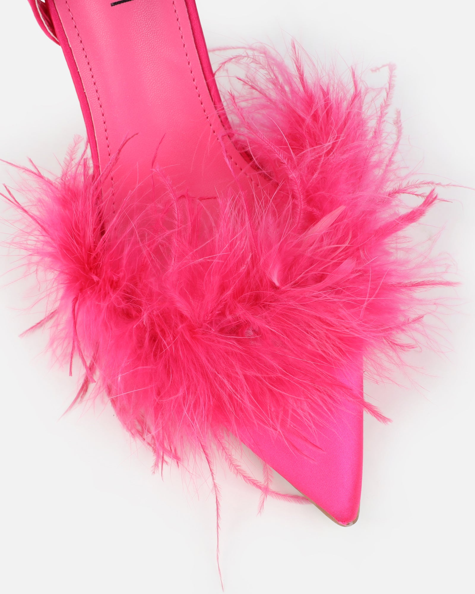 Jube Hot Pink Satin Fluffy Court Shoes | SIMMI London