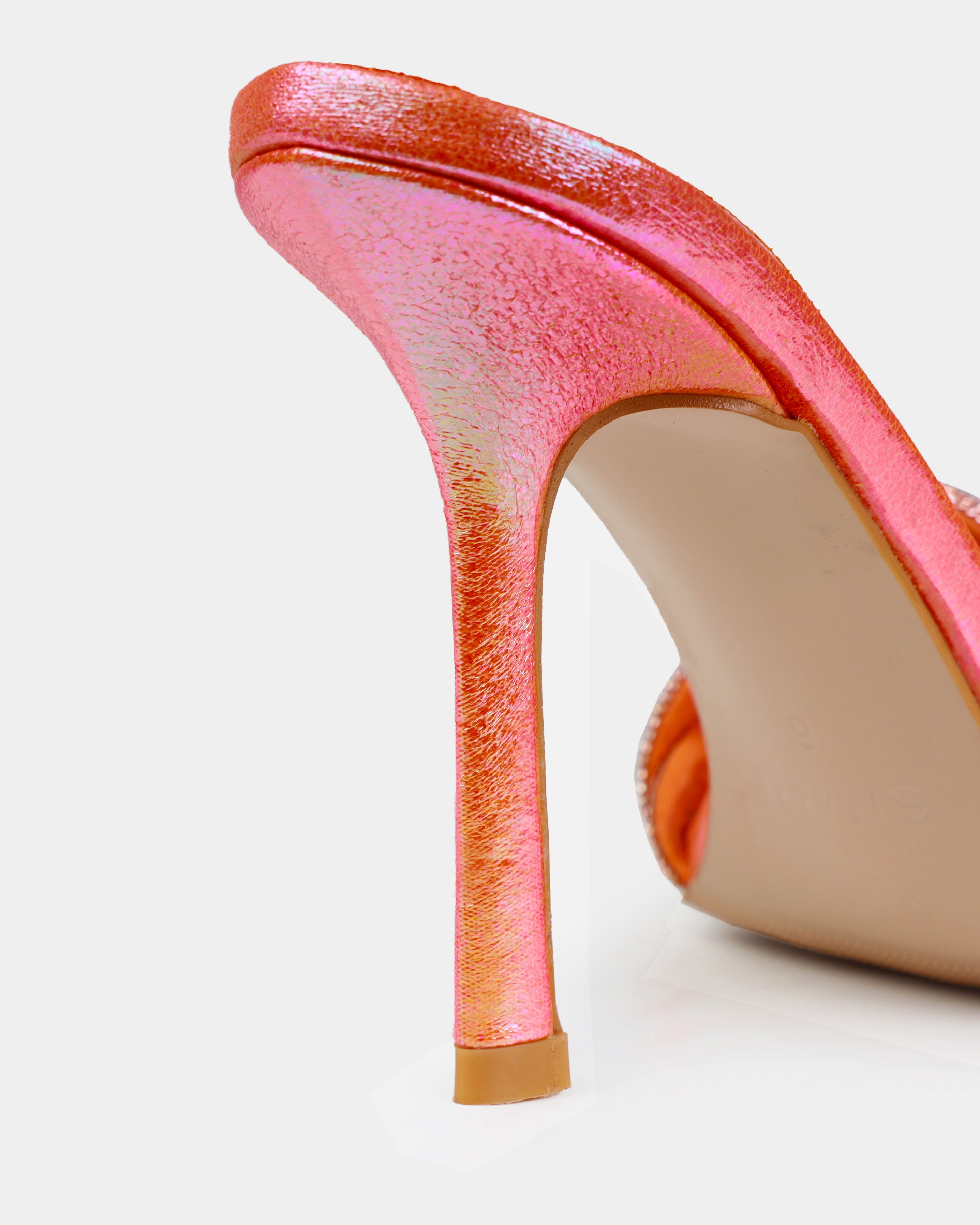 Juno Orange Ombre Iridescent Diamante Mules | SIMMI London