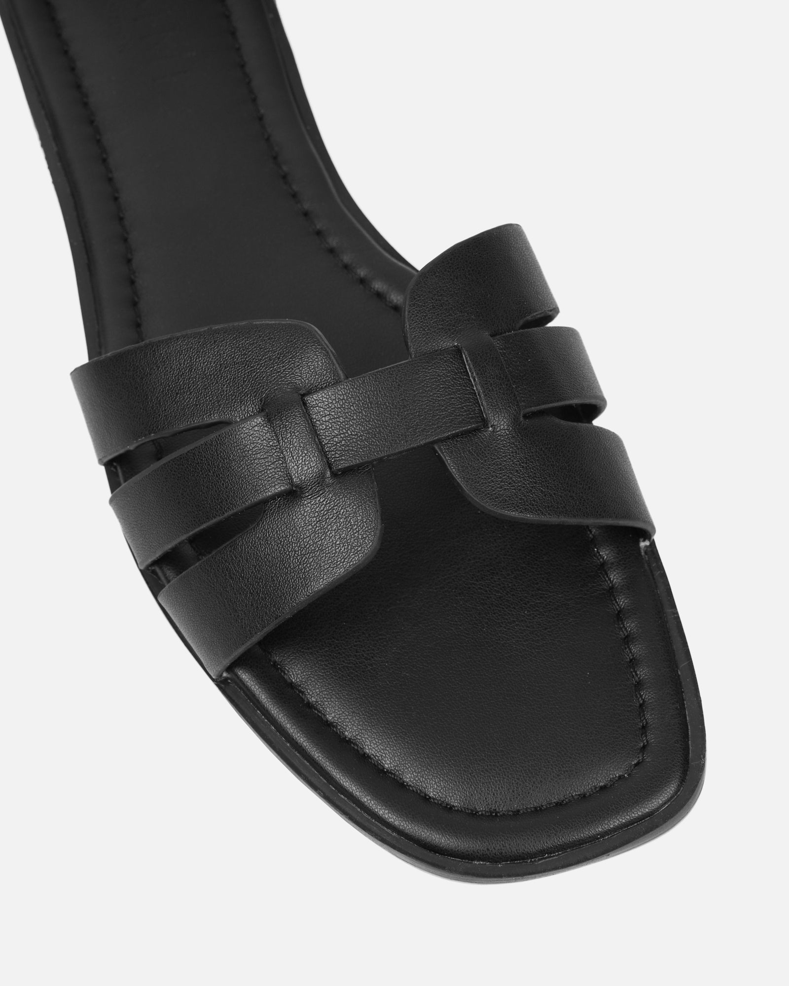 Jorja Black Slip On Flat Sandals | SIMMI London