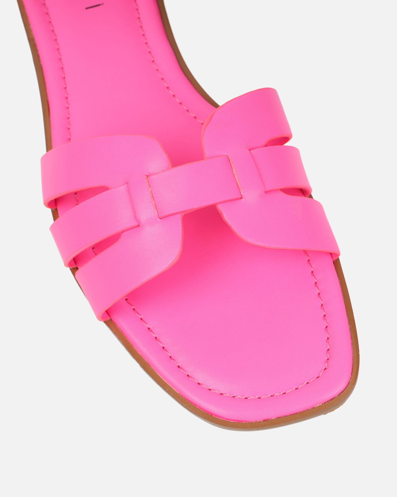 Jorja Bright Pink Slip On Flat Sandals | SIMMI London
