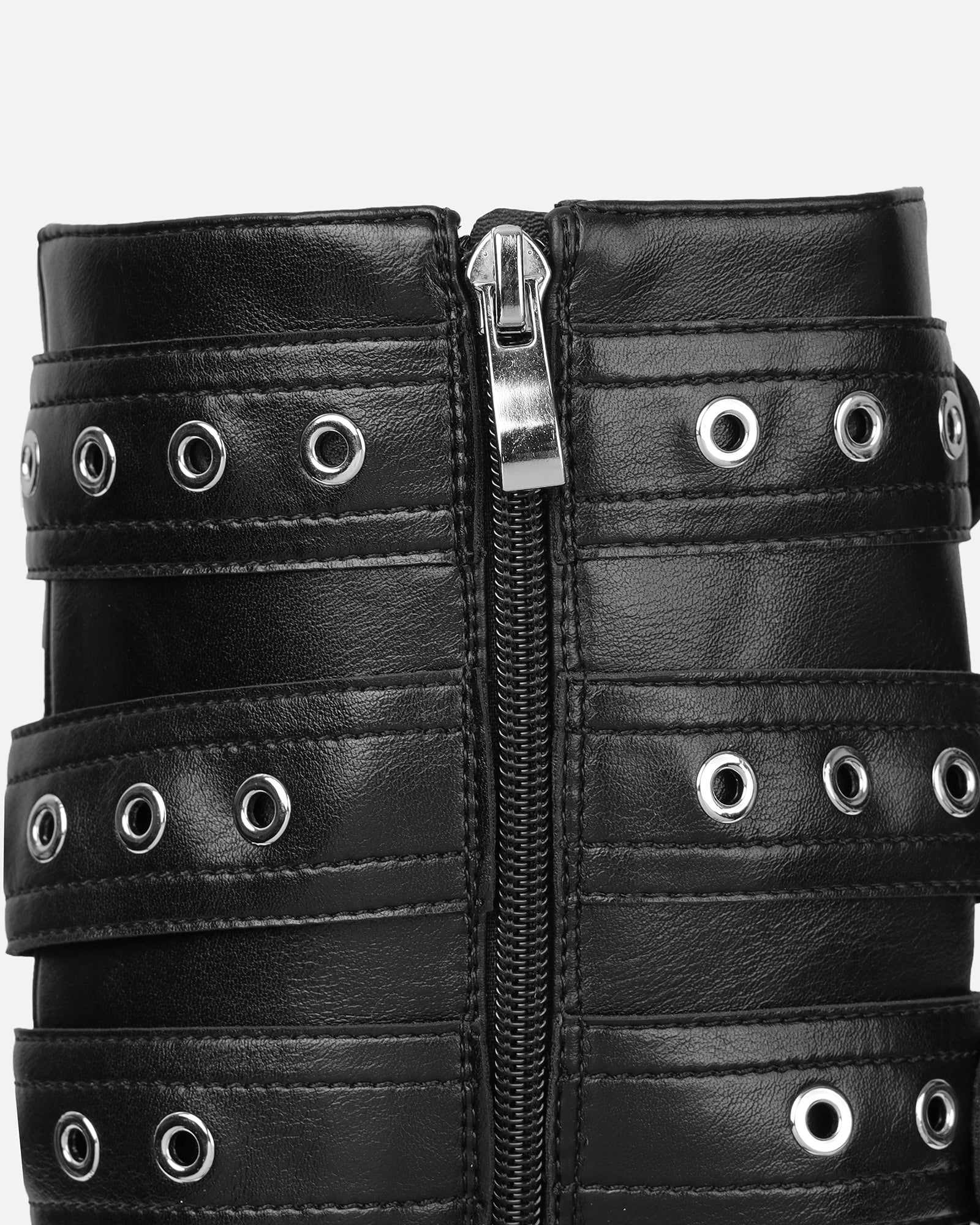 Keagon Black Multi Buckle Heeled Boots | SIMMI London