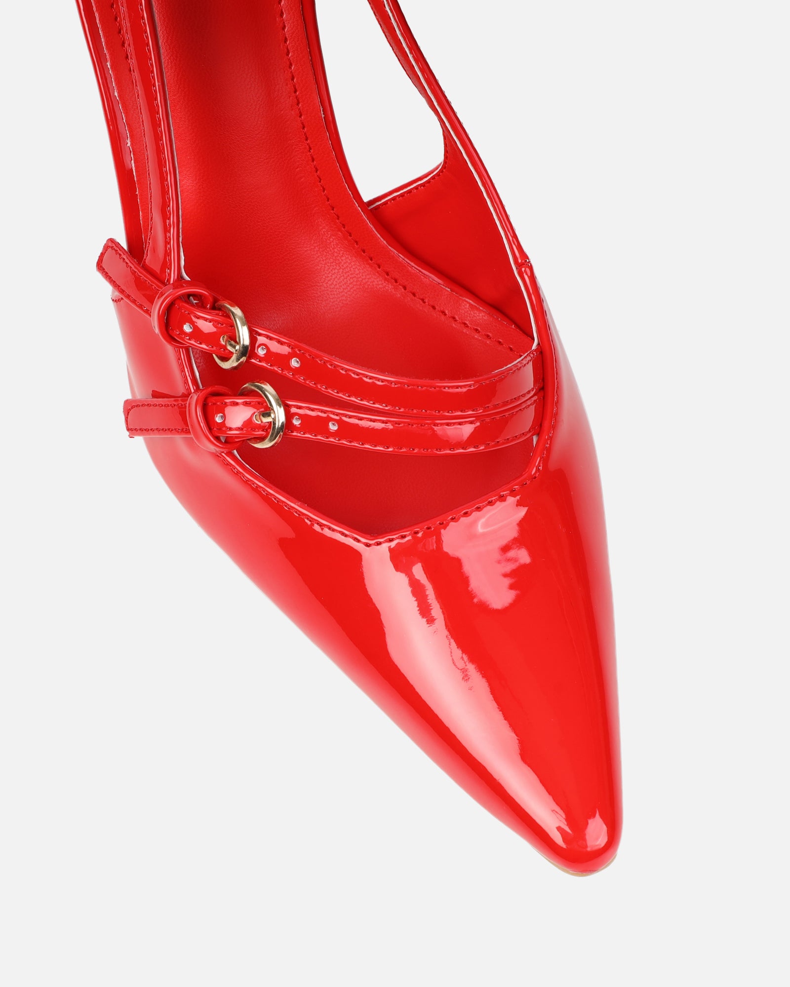 Kassiani Red Patent Sling Back Court Shoes | SIMMI London