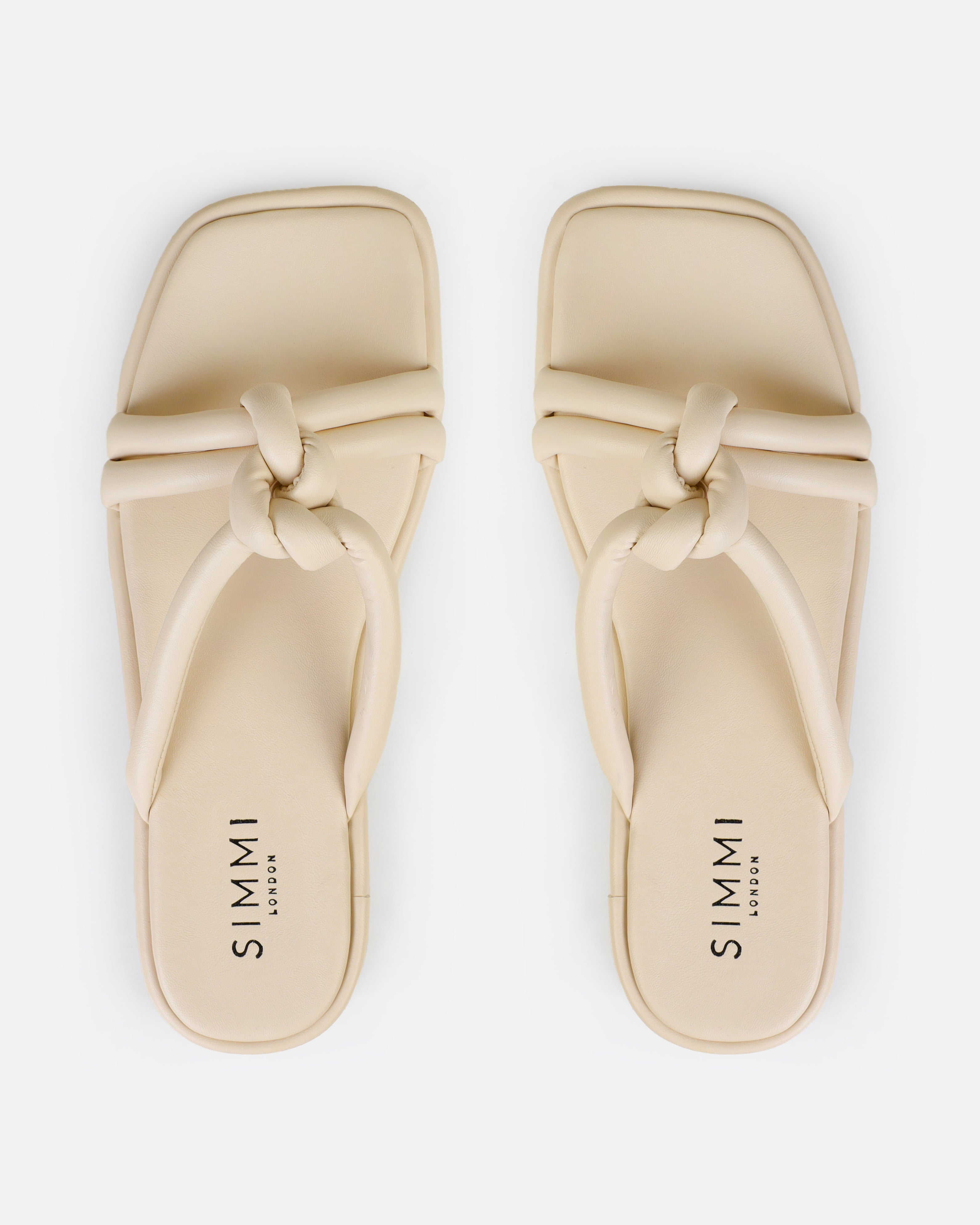 Olena Stone Padded Knot Flat Sandals | SIMMI London