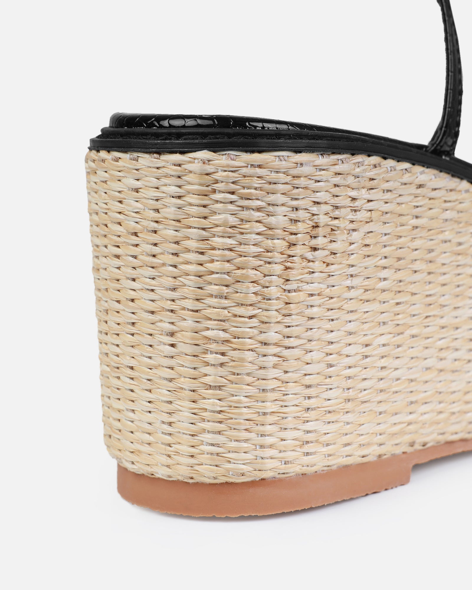 Kerensa Black Faux Snake Print Strappy Espadrille Wedges | SIMMI London