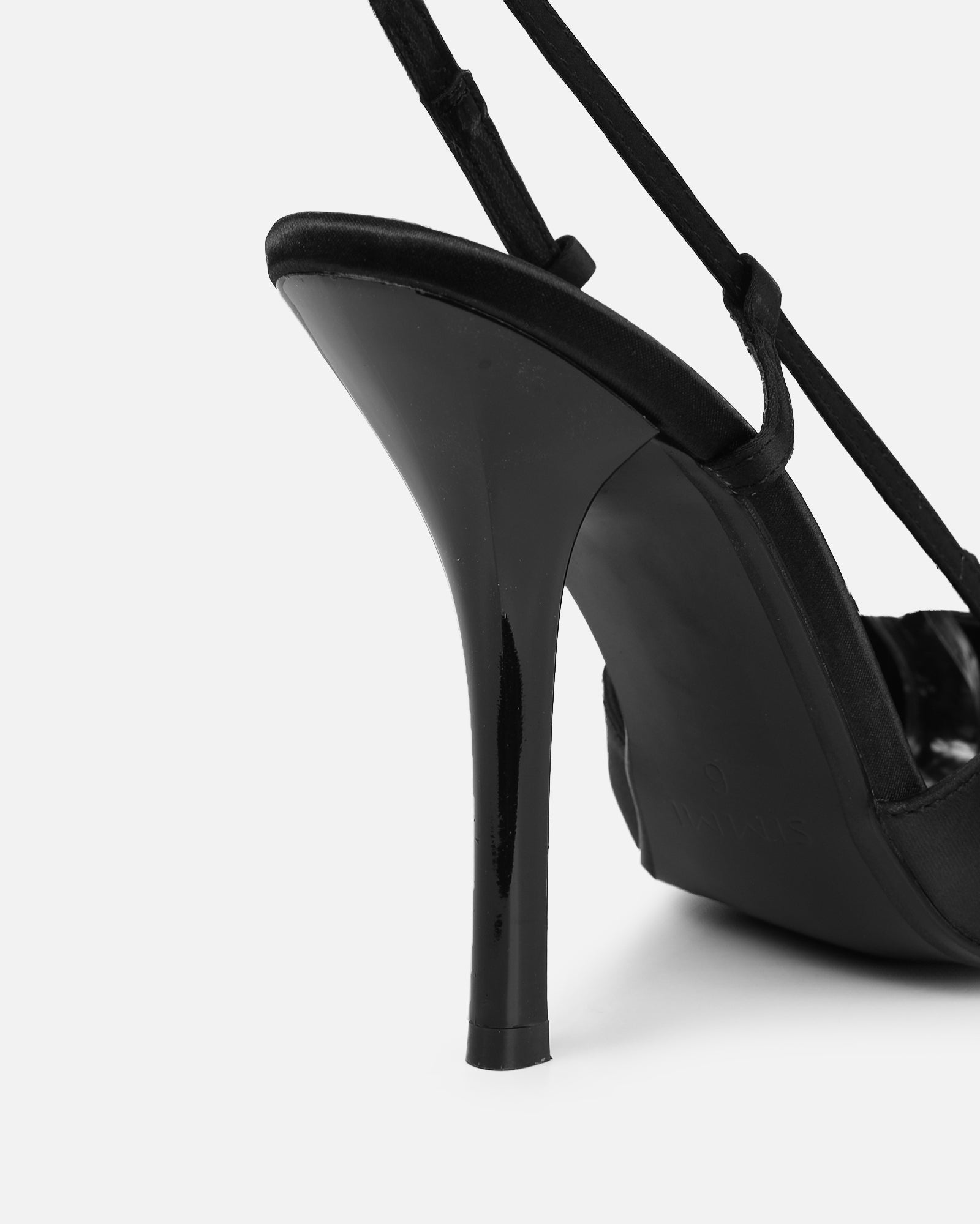 Klara black satin bow detail court shoes | SIMMI London