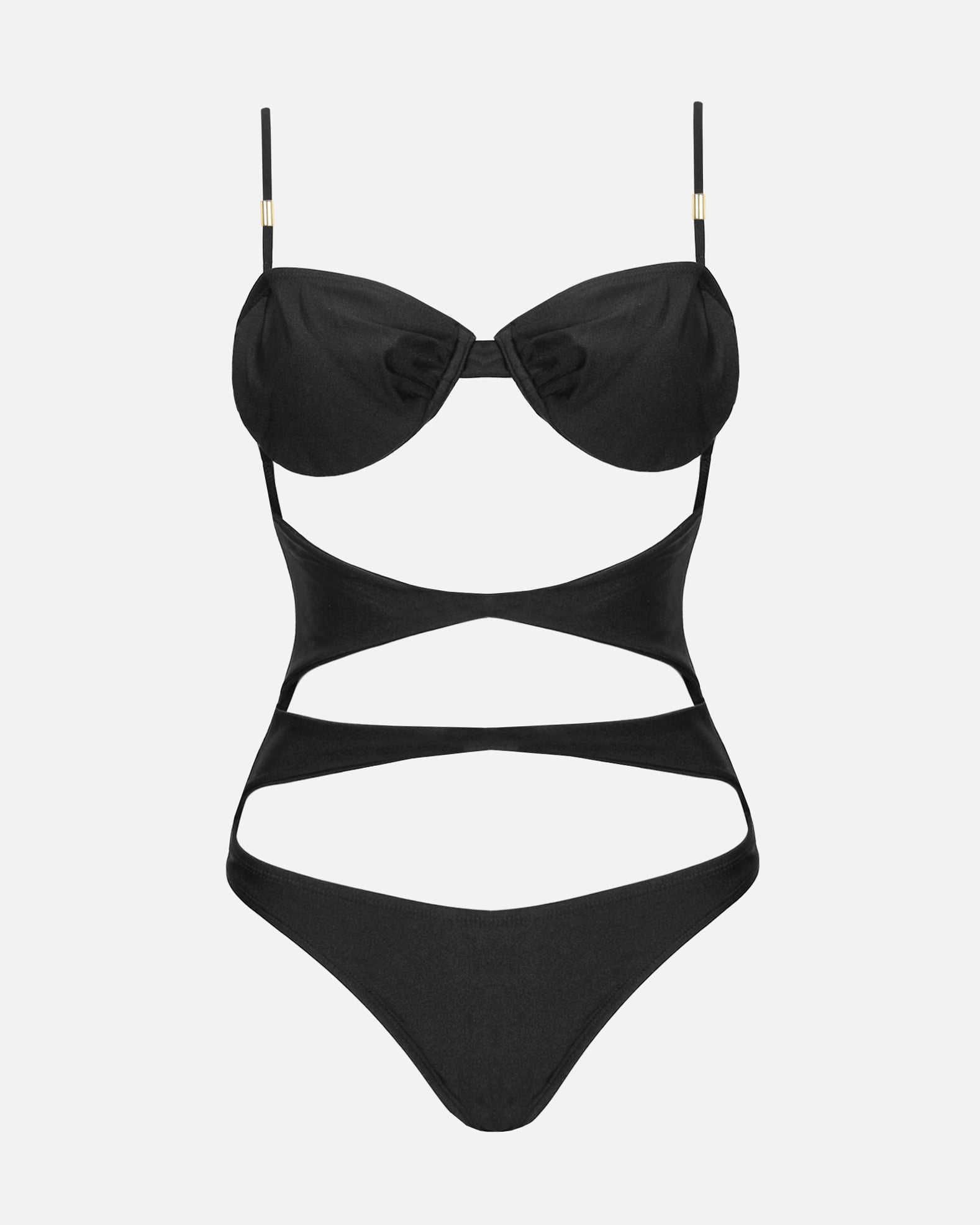 Makara Black Cut Out Swimsuit | SIMMI London