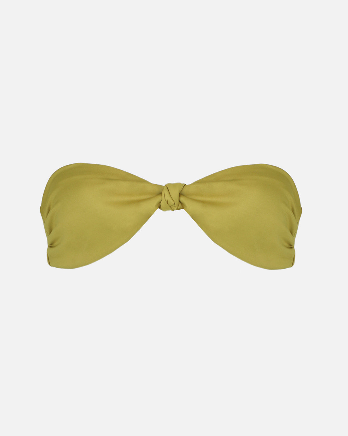 Muna Olive Bandeau Knot Detail Bikini Top | SIMMI London