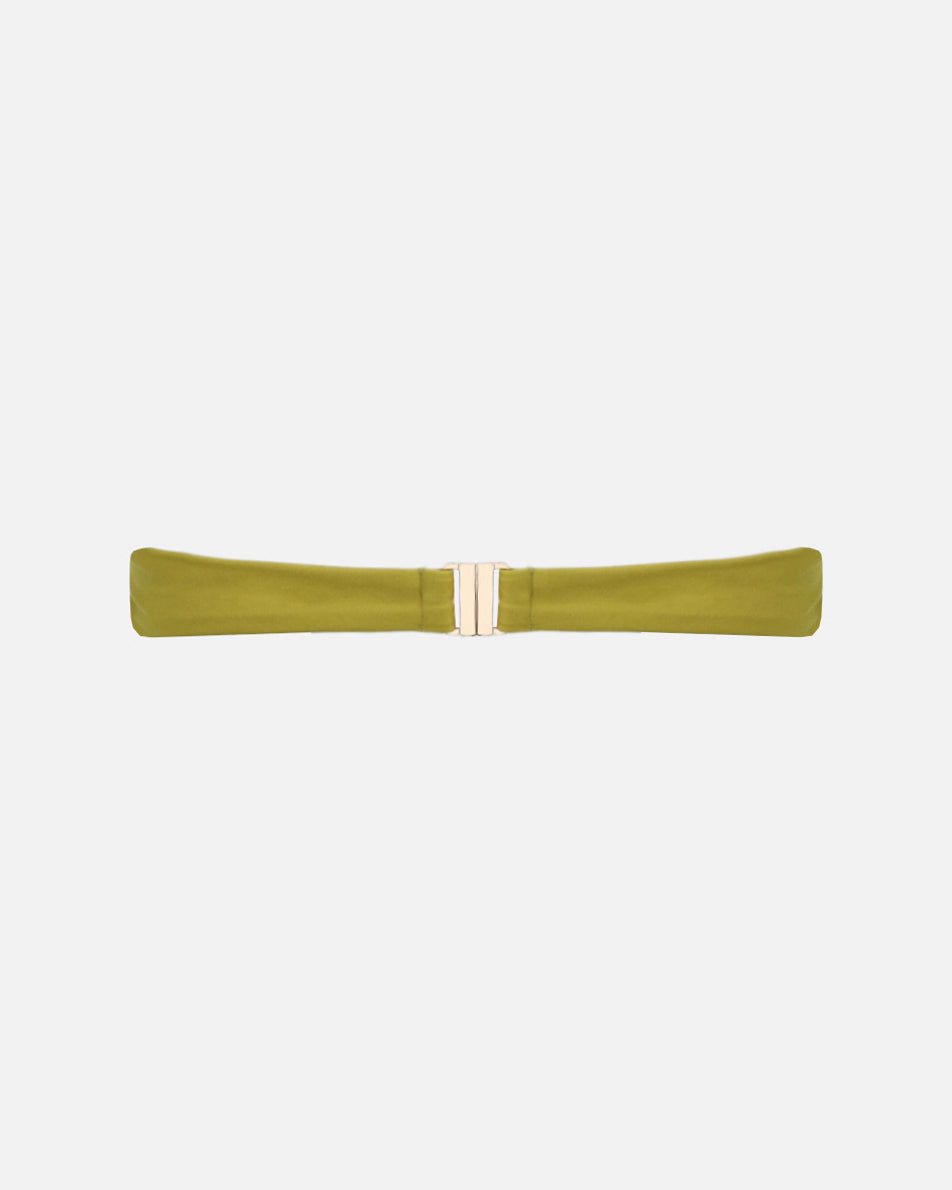 Muna Olive Bandeau Knot Detail Bikini Top | SIMMI London