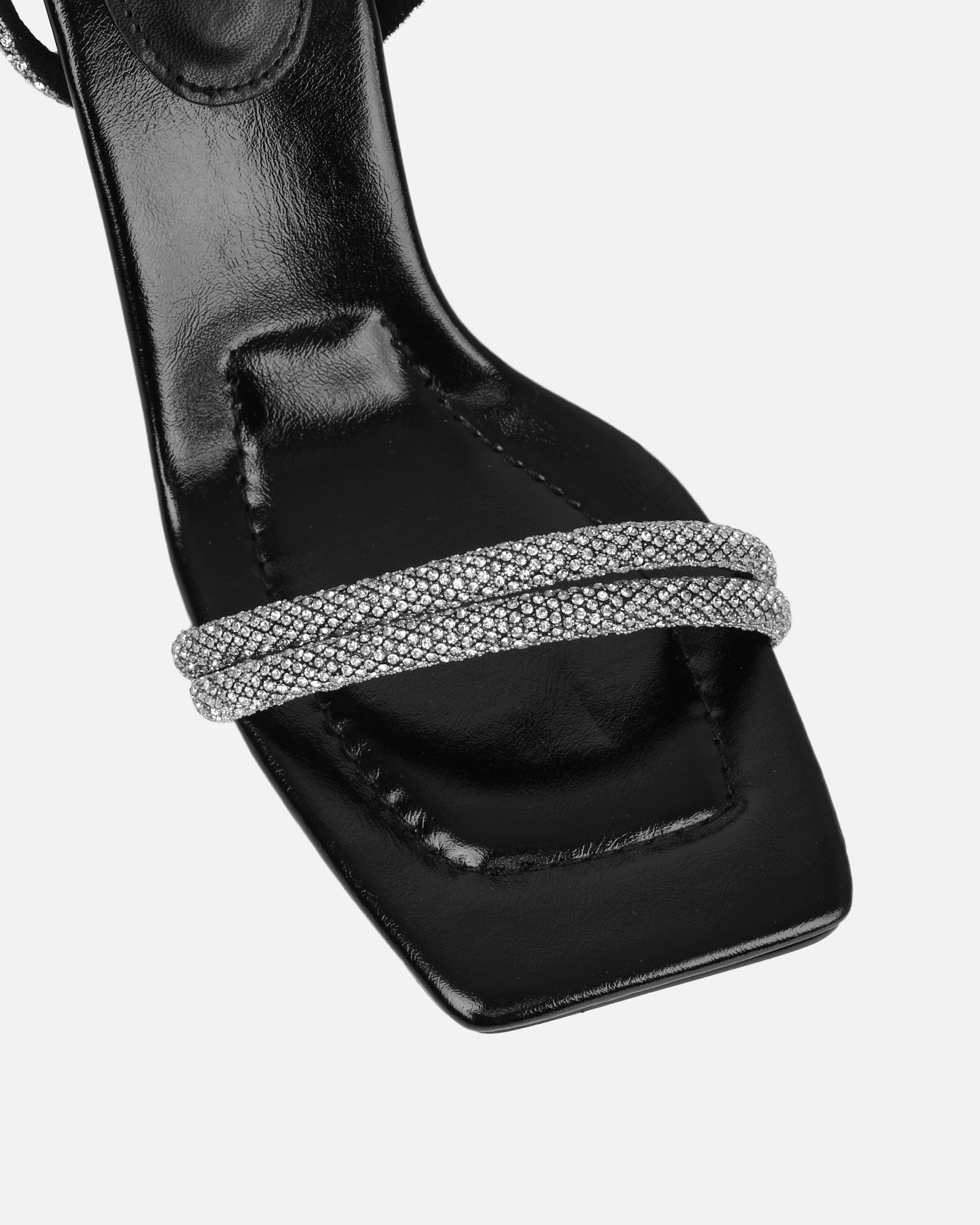 Kylen Black Diamante Heeled Sandals | SIMMI London