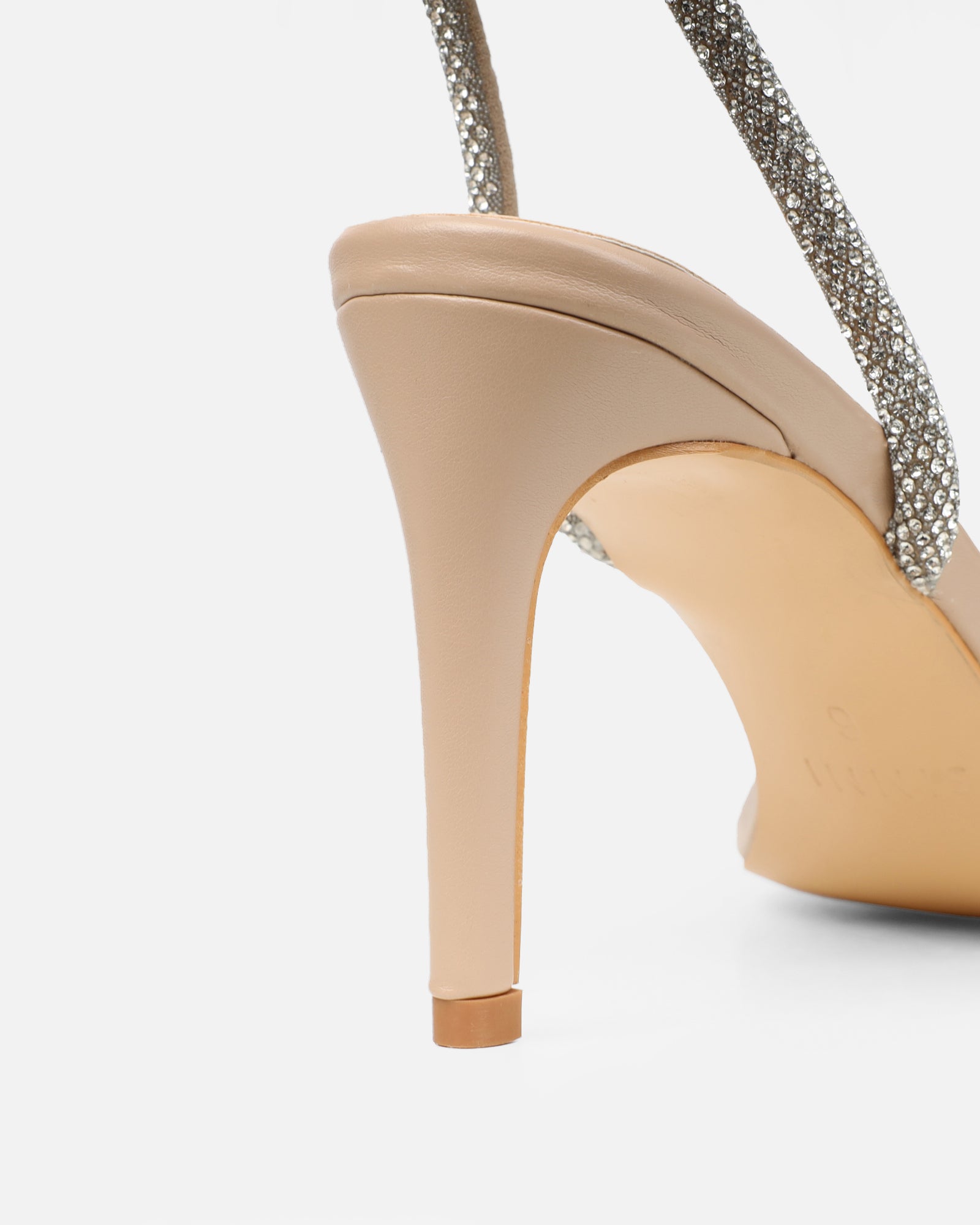 Kylen Nude Diamante Heeled Sandals | SIMMI London