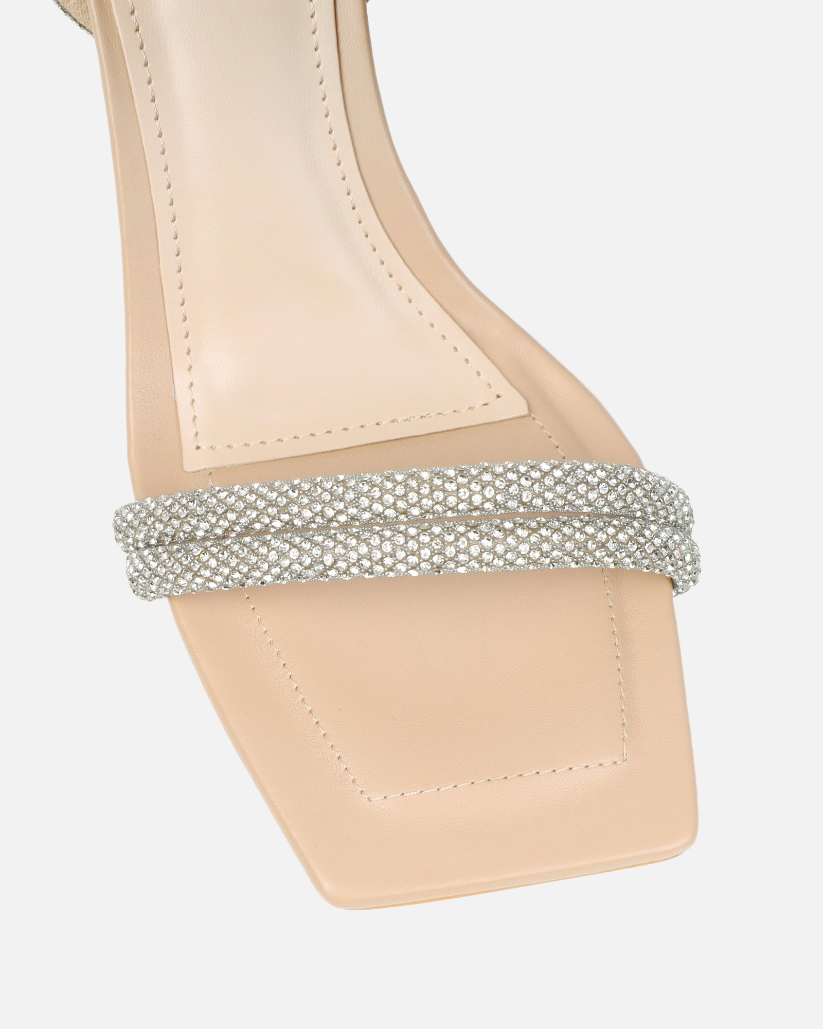Kylen Nude Diamante Heeled Sandals | SIMMI London