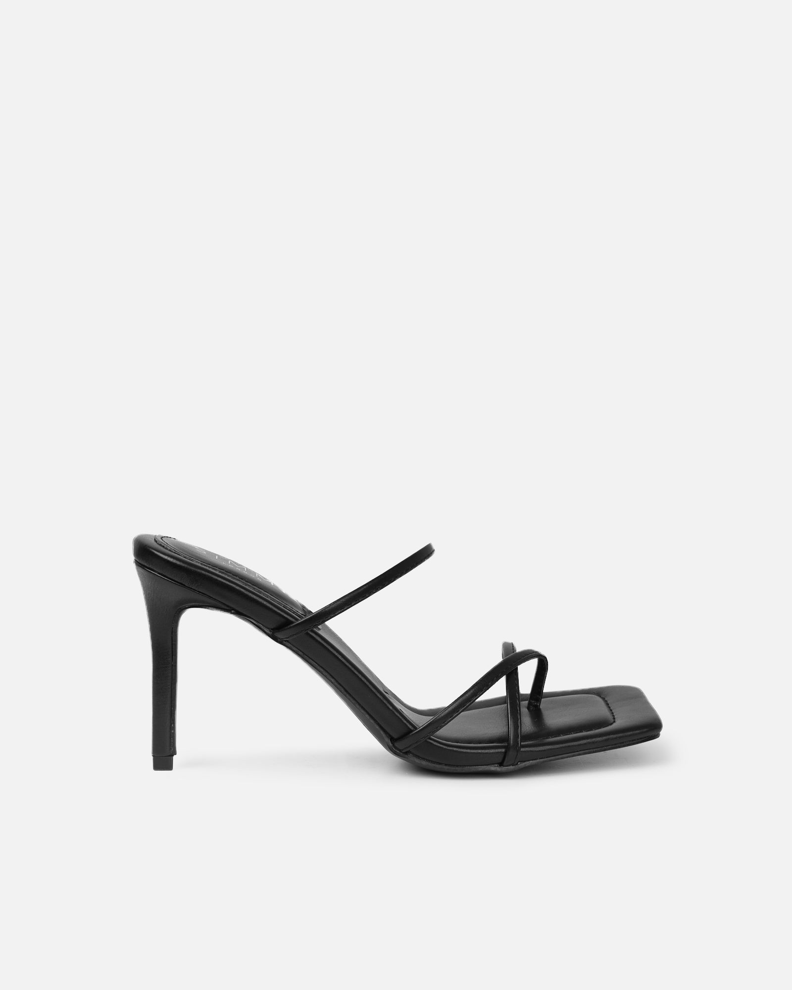 Jayana Black Strappy Mules | SIMMI London