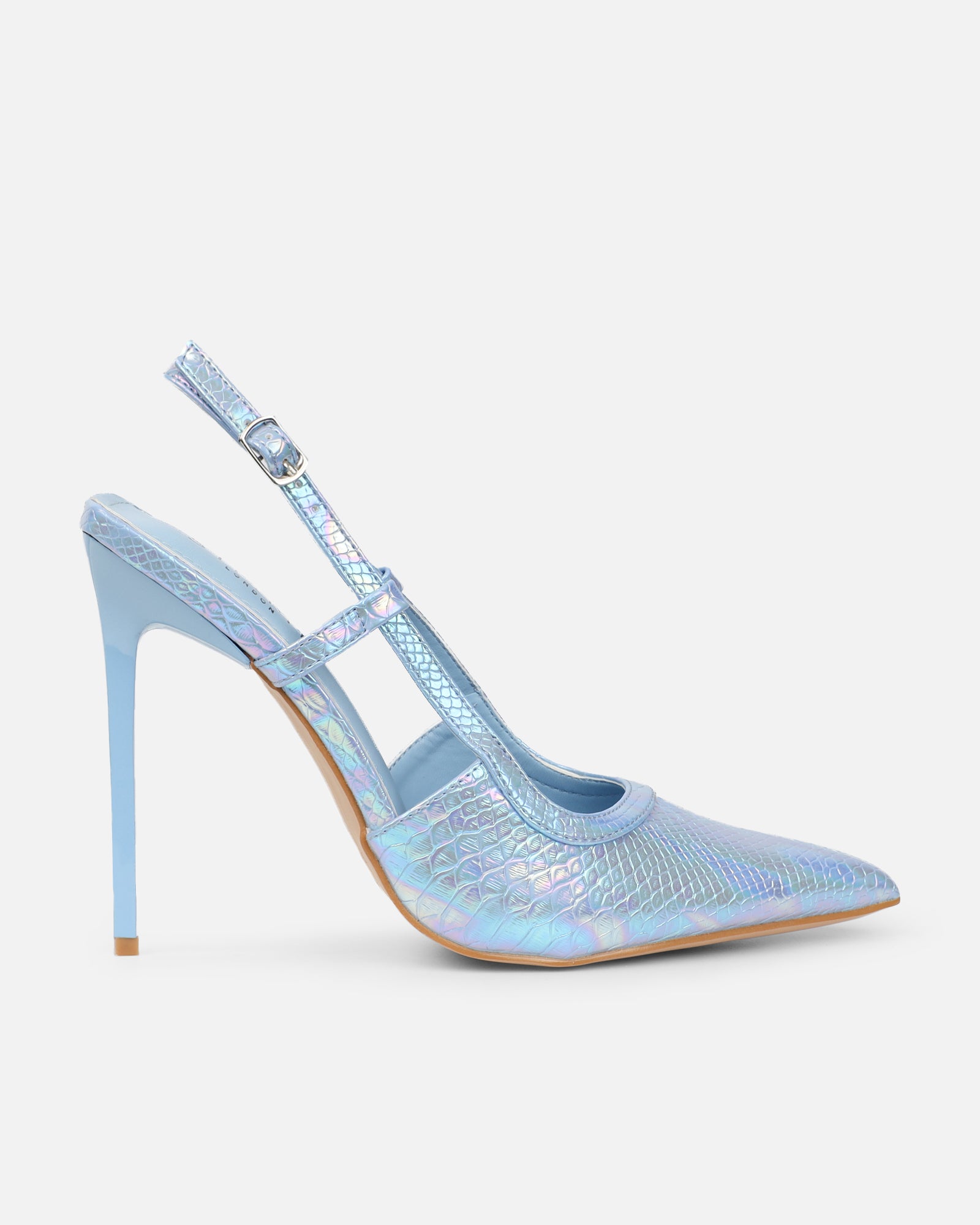 Lalli Blue Snake Effect Court Shoes | SIMMI London