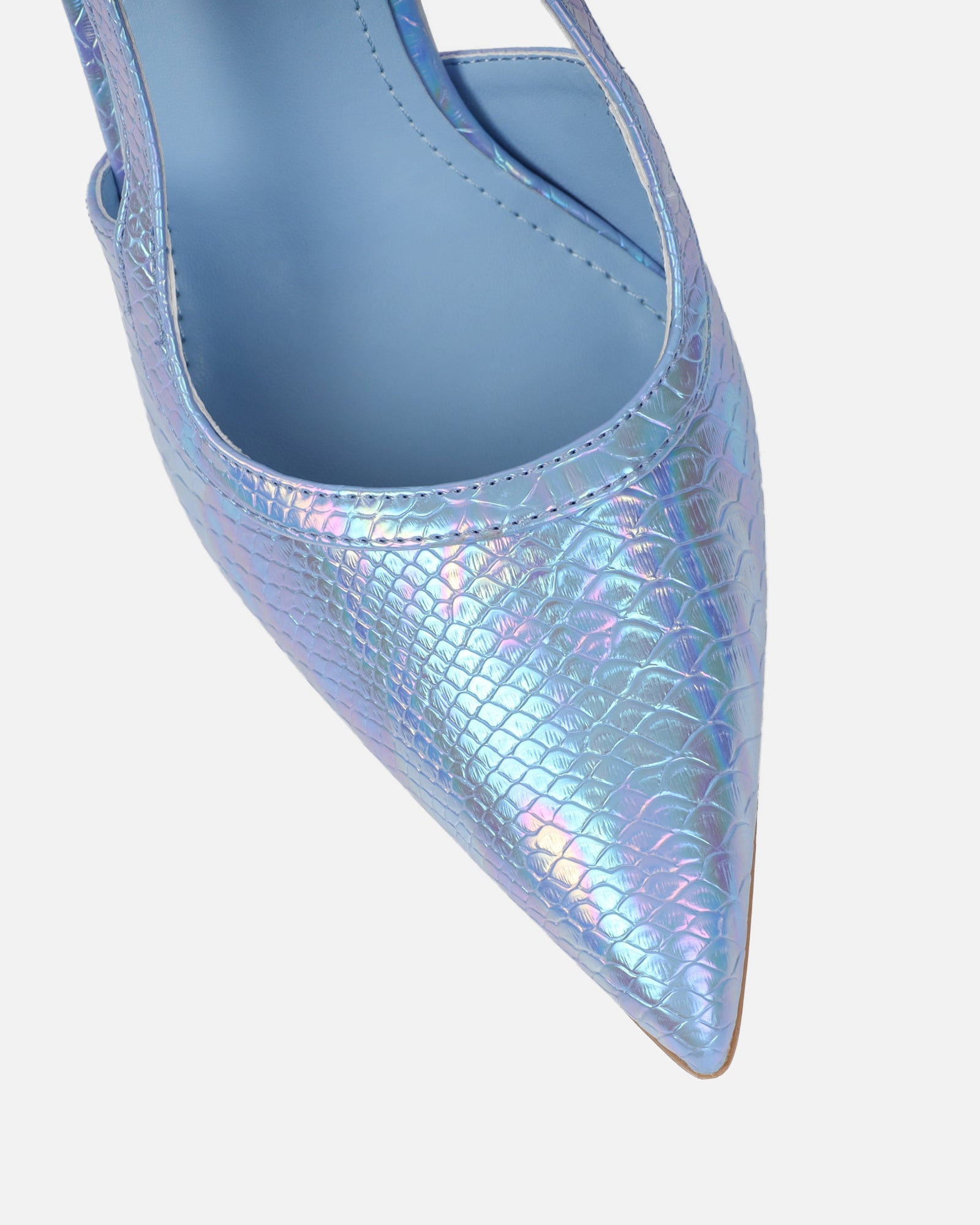 Lalli Blue Snake Effect Court Shoes | SIMMI London