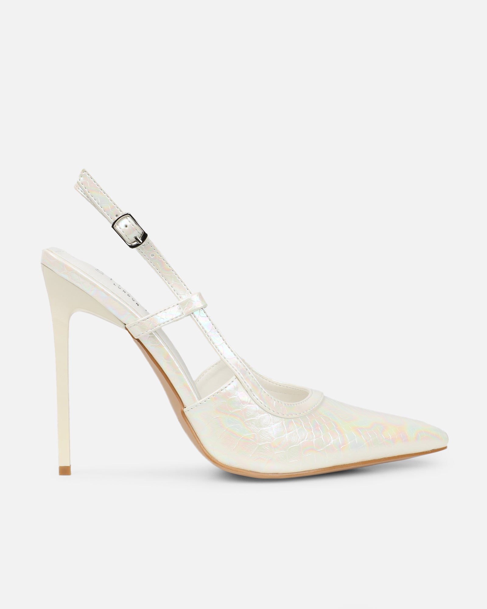 Lalli White Iridescent Snake Effect Courts | SIMMI London