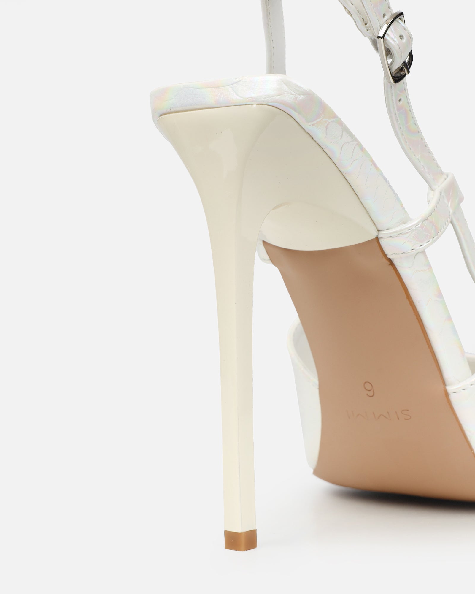 Lalli White Iridescent Snake Effect Courts | SIMMI London