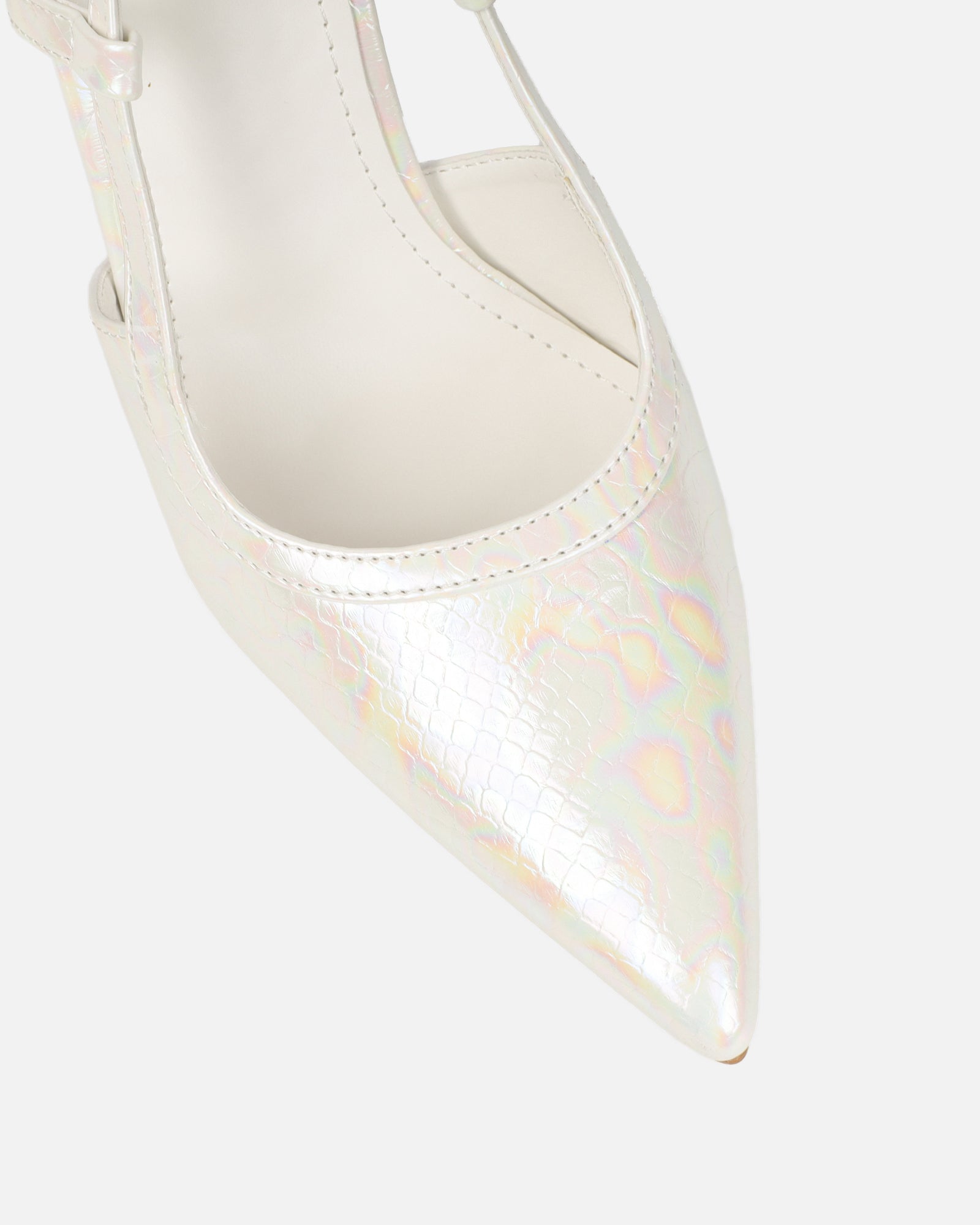 Lalli White Iridescent Snake Effect Courts | SIMMI London
