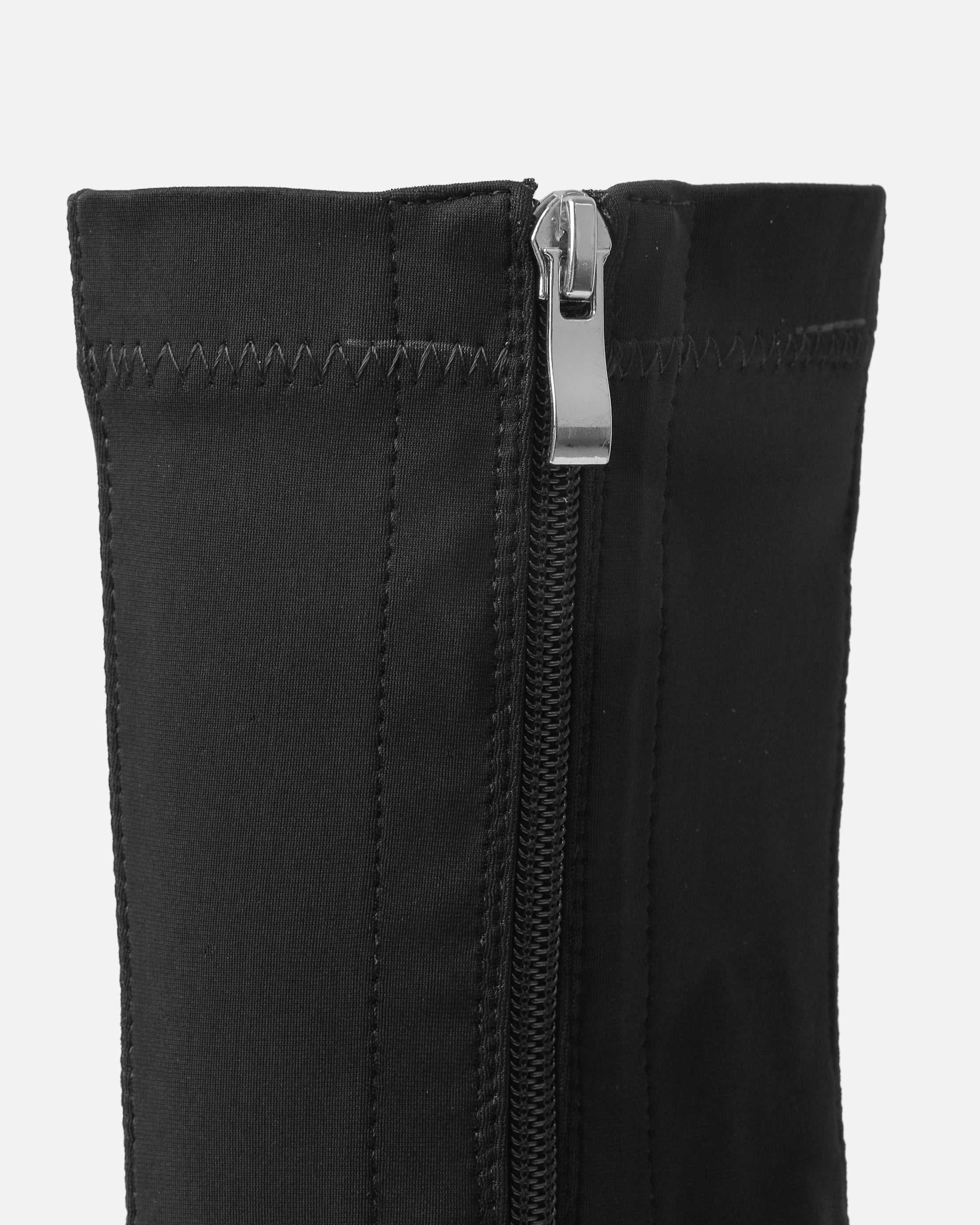 Felipe Black Lycra Block Heel Chunky Ankle Boots | SIMMI London