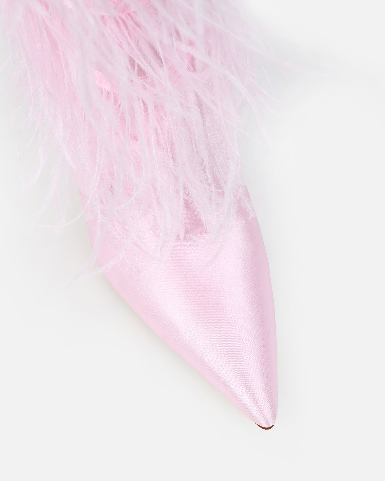 Marcos Pink Satin Fluffy Stiletto Knee High Boots | SIMMI London