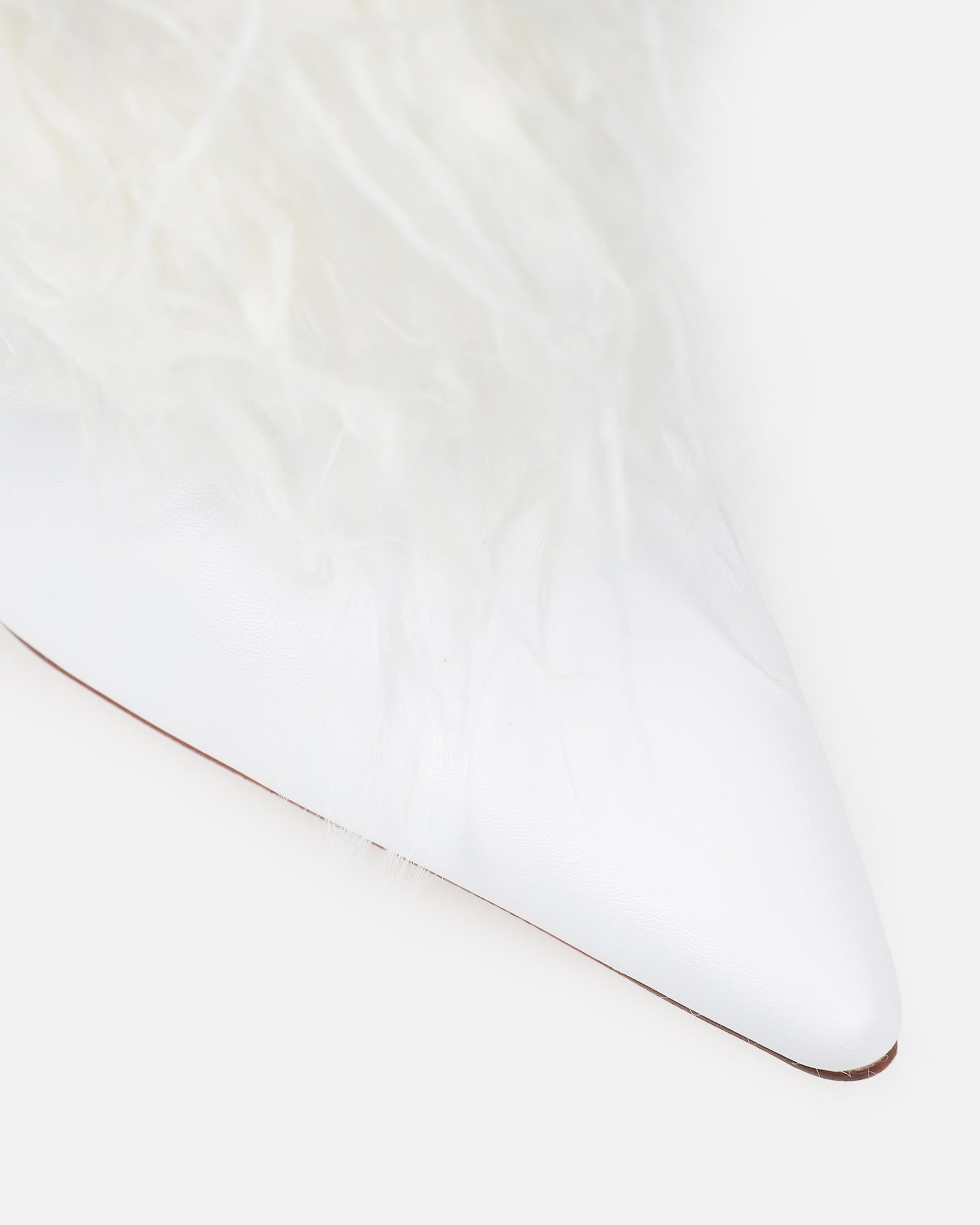 Neo White Faux Fur Fold Over Knee Boots | SIMMI London