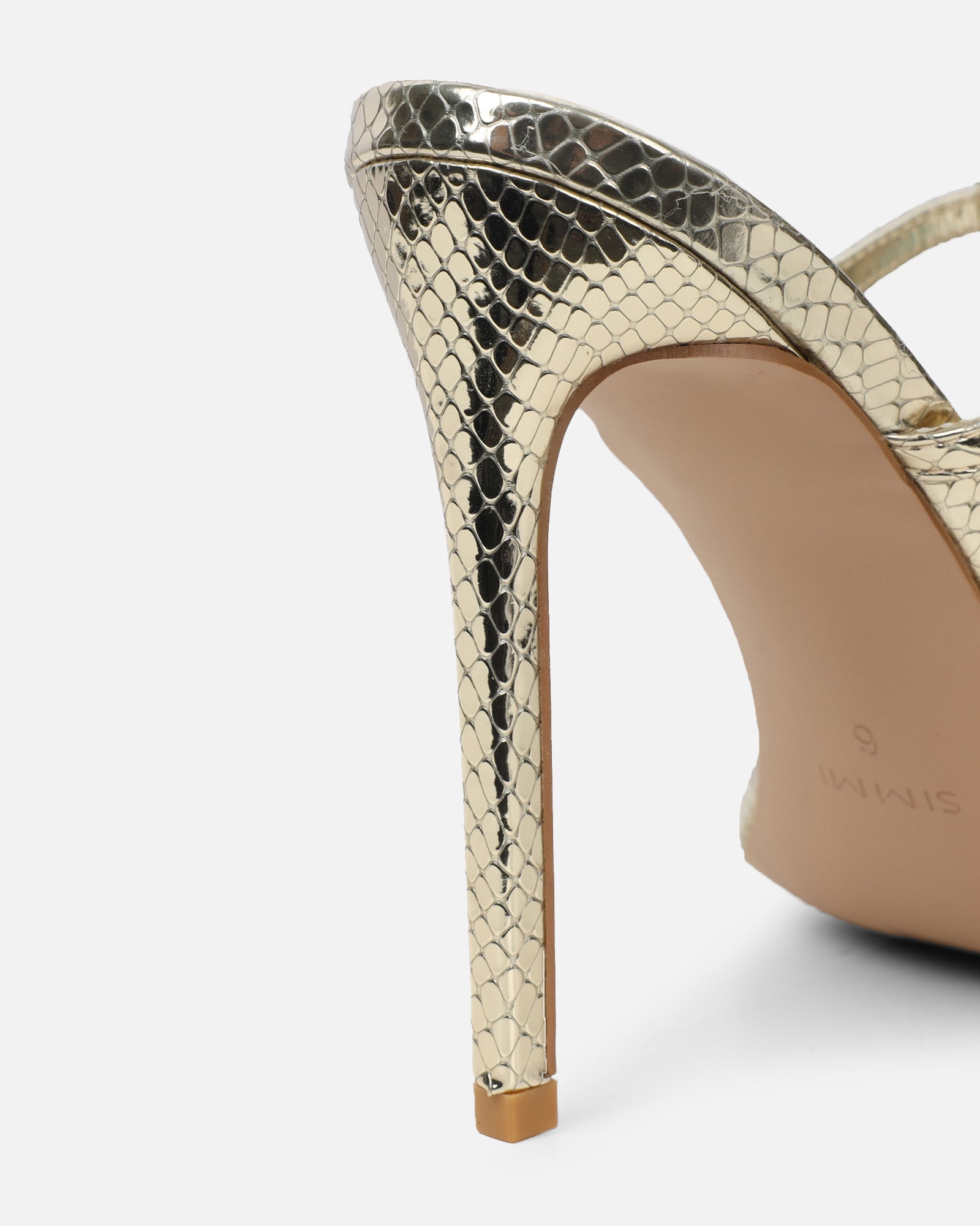 Elexi Light Gold Stone Embellished Heeled Sandals | SIMMI London