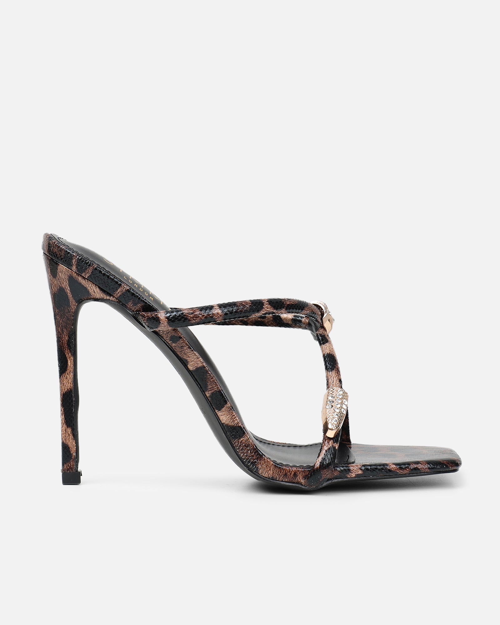 Zuleta Leopard Snake Stiletto Heeled Mules | SIMMI London