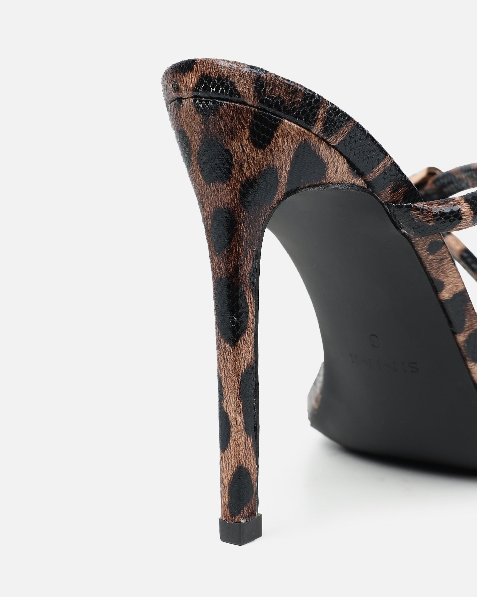 Zuleta Leopard Snake Stiletto Heeled Mules | SIMMI London