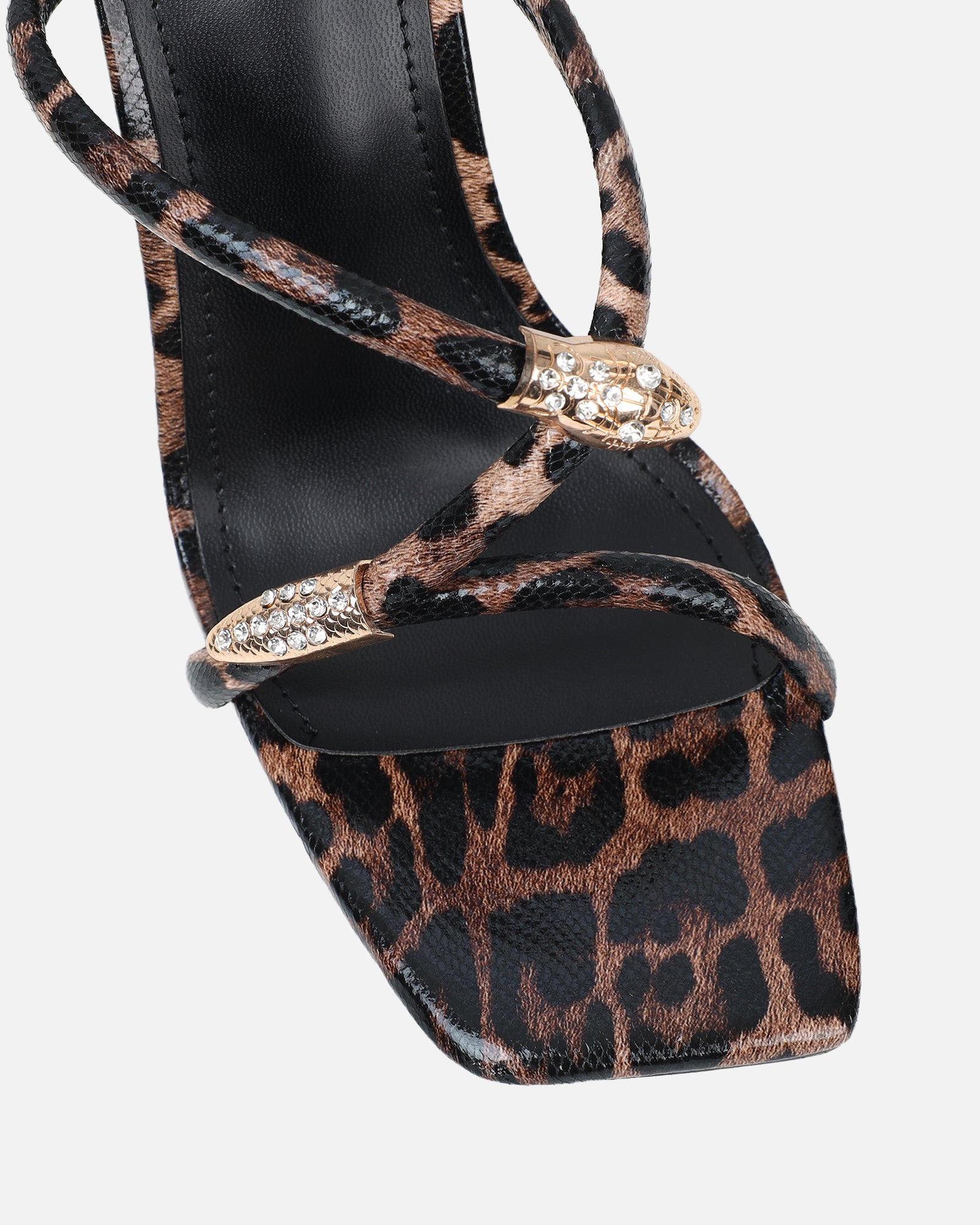 Zuleta Leopard Snake Stiletto Heeled Mules | SIMMI London