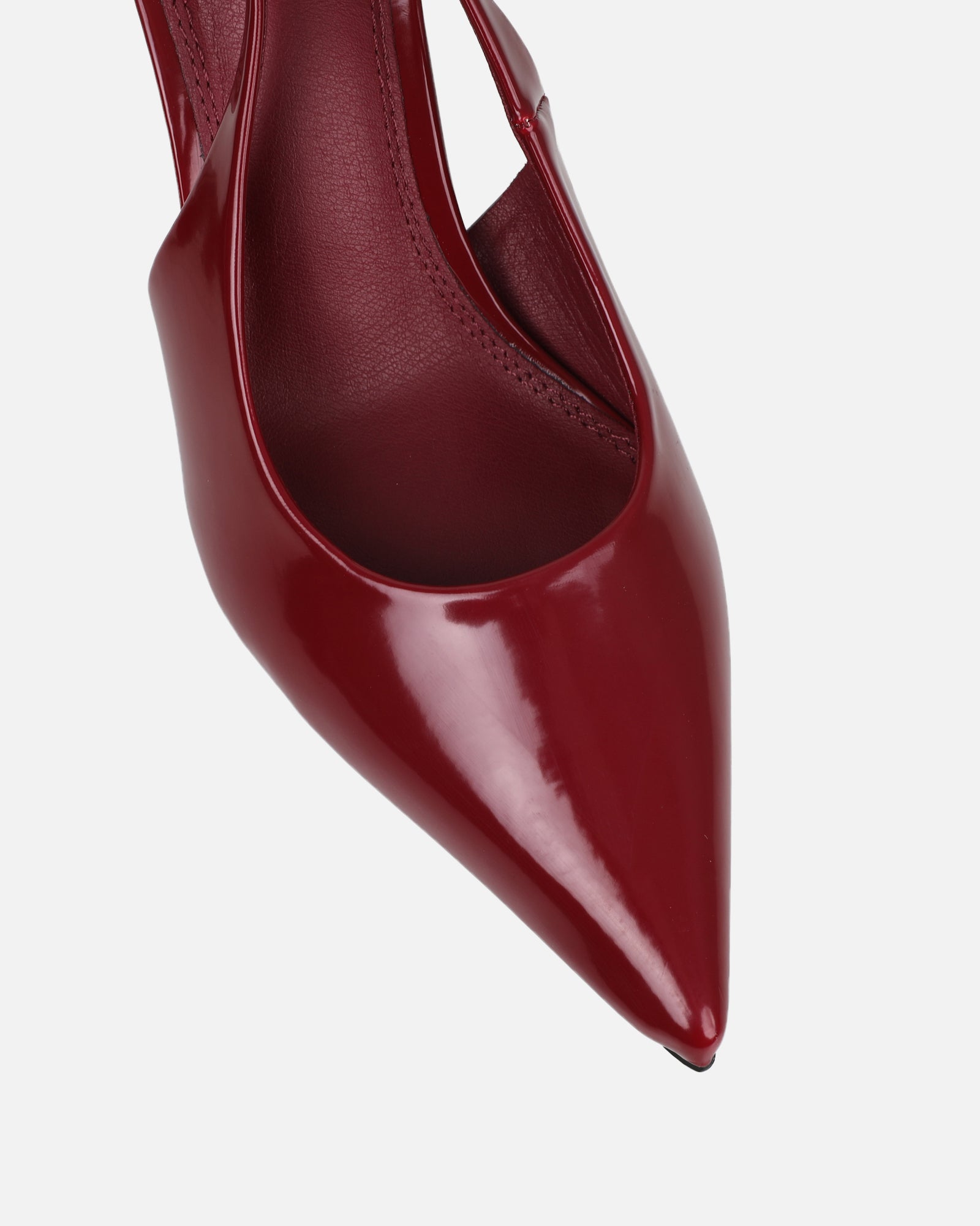 Liorra Dark Red Patent Sling Back Court Shoes | SIMMI London