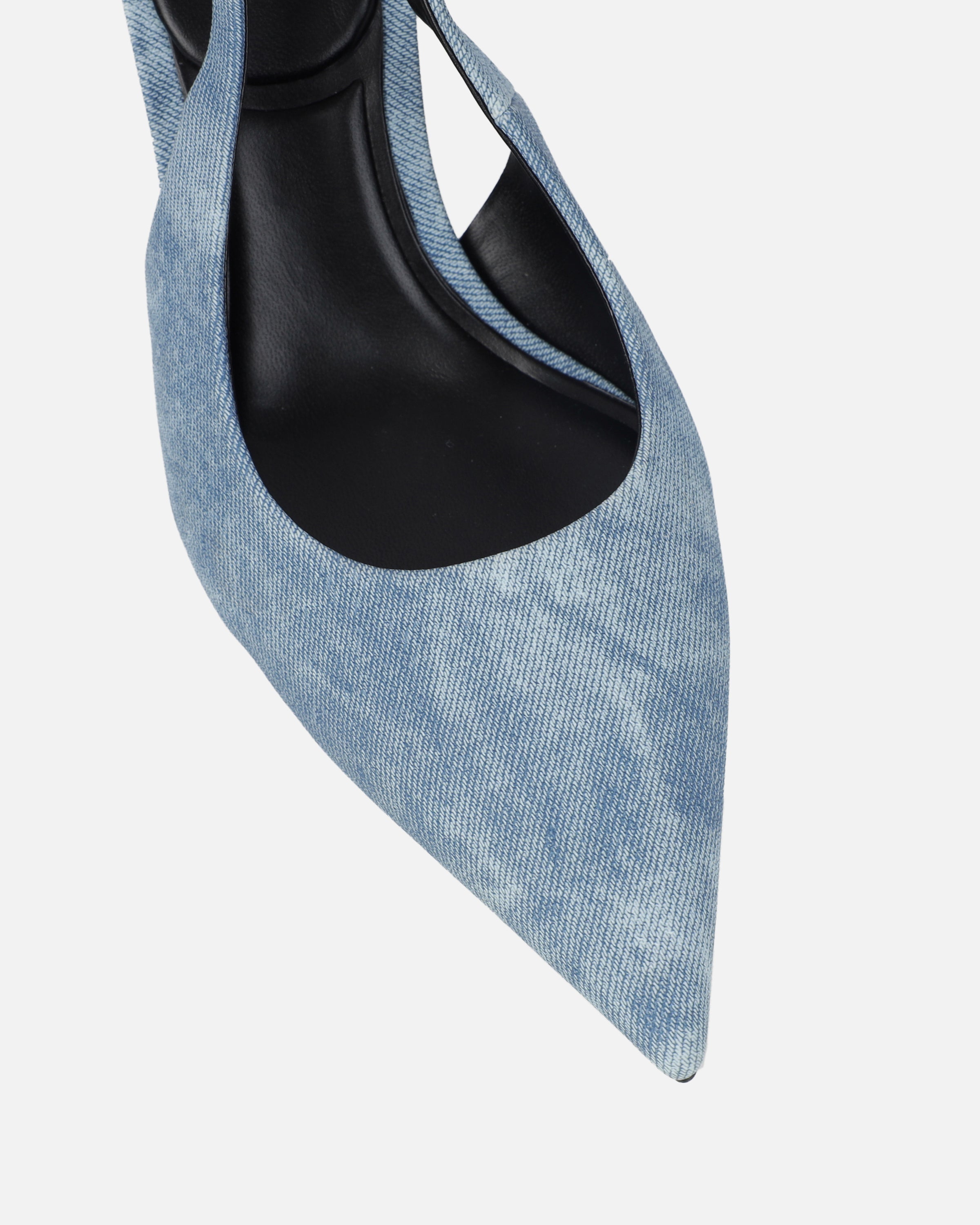 Liorra Blue Denim Sling Back Court Shoes | SIMMI London