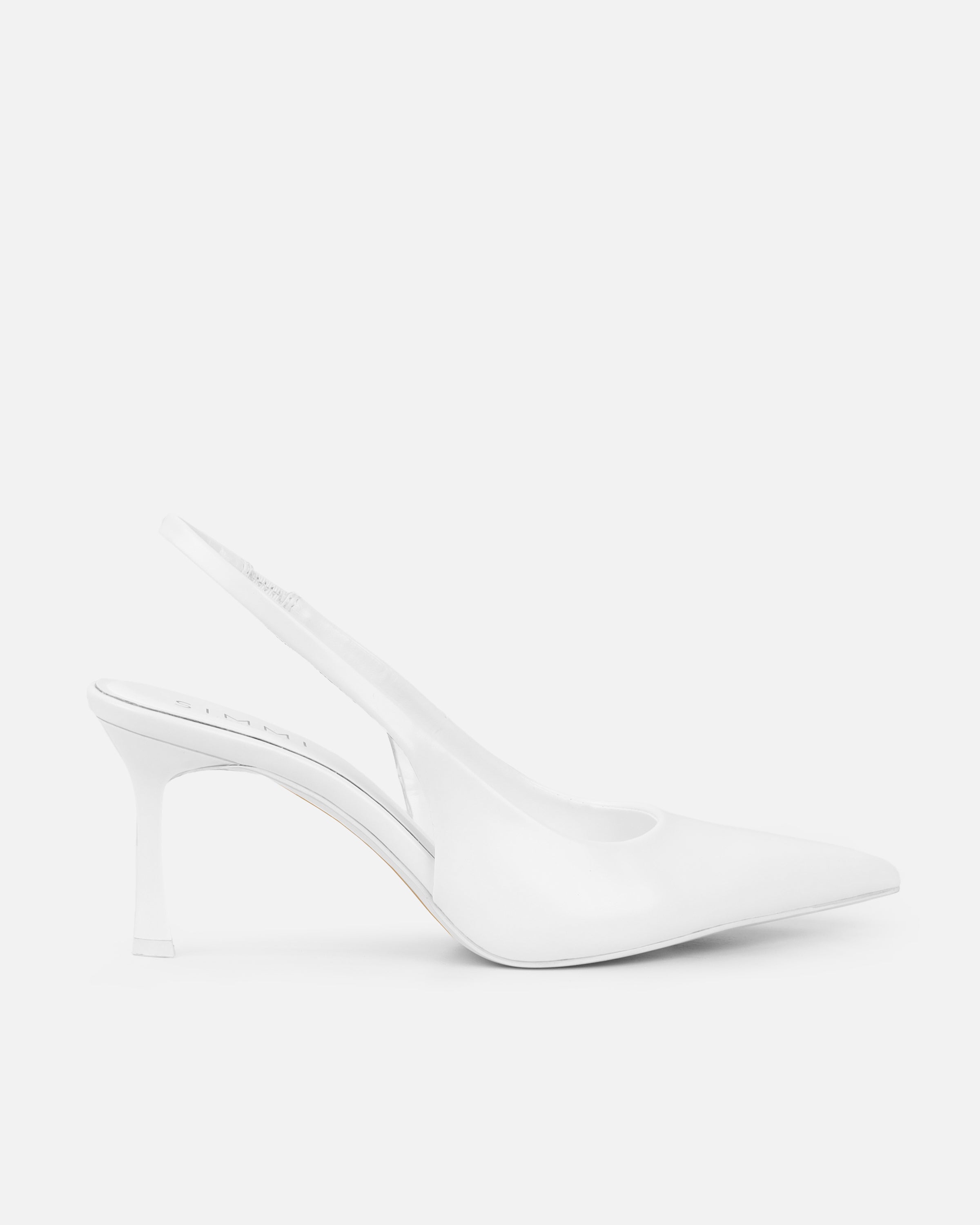 Liorra White Box Sling Back Court Shoes | SIMMI London