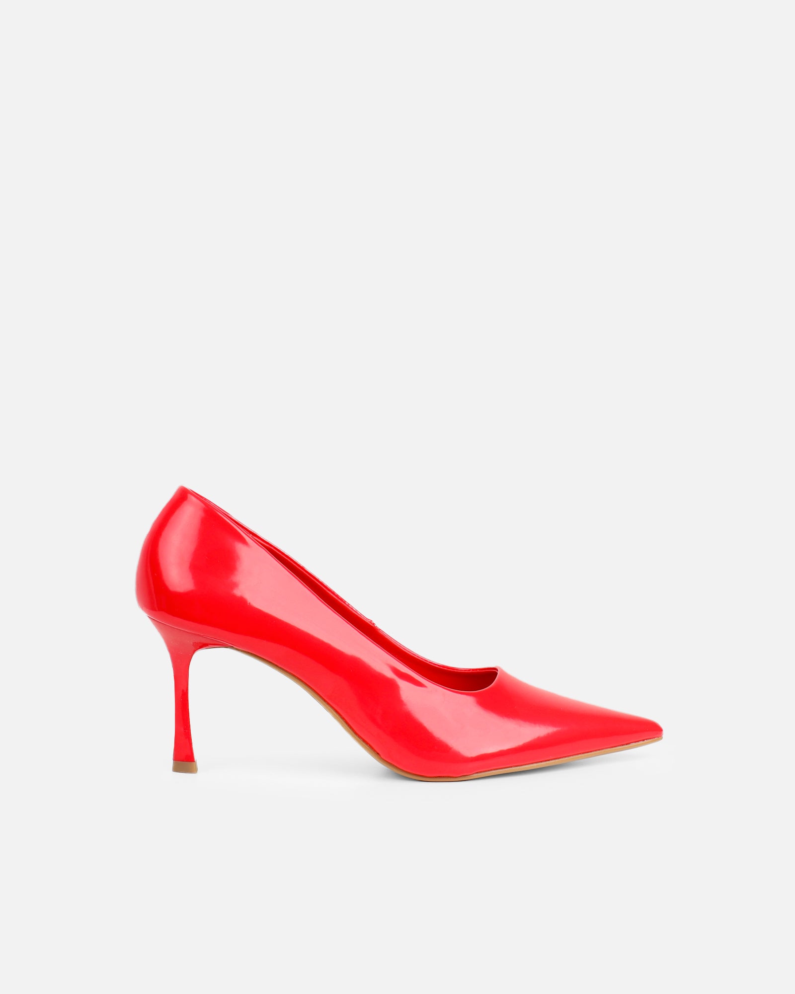 Luka Red Low Heeled Court Shoes | SIMMI London