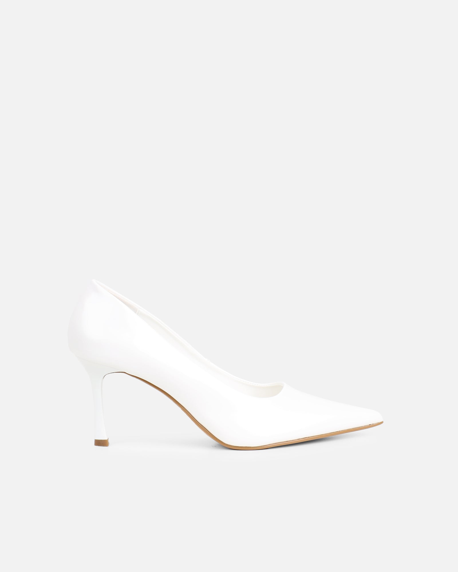 Luka White Low Heeled Court Shoes | SIMMI London