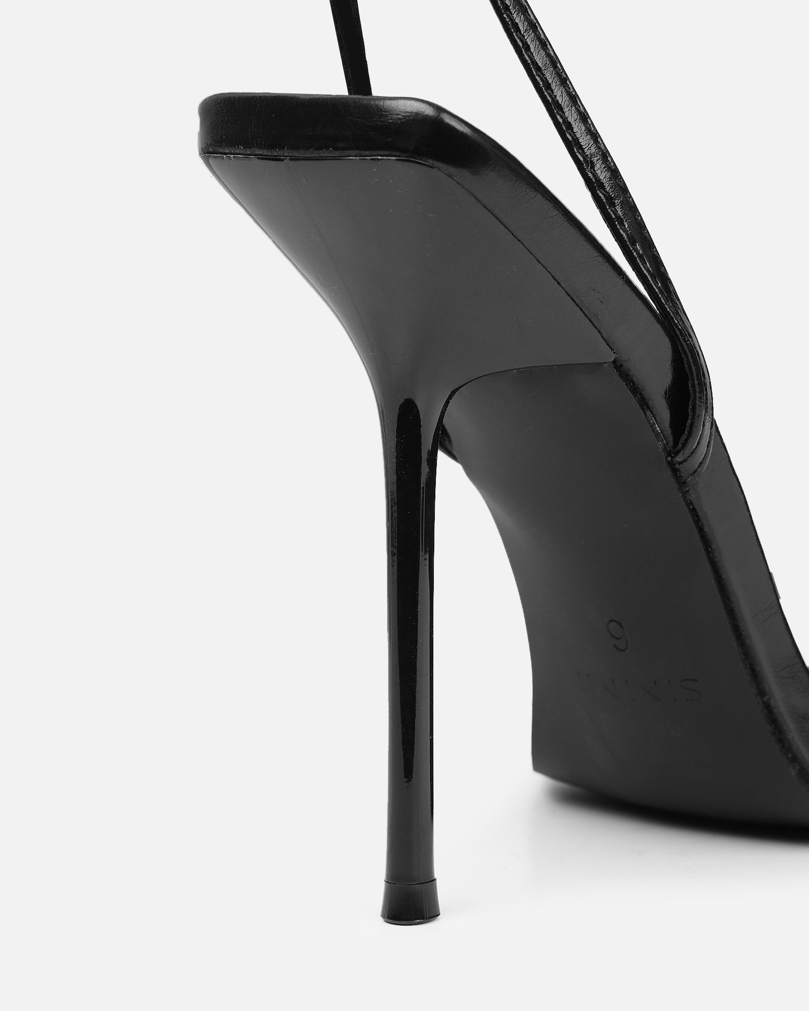 Layne black strappy heeled sandals | SIMMI London