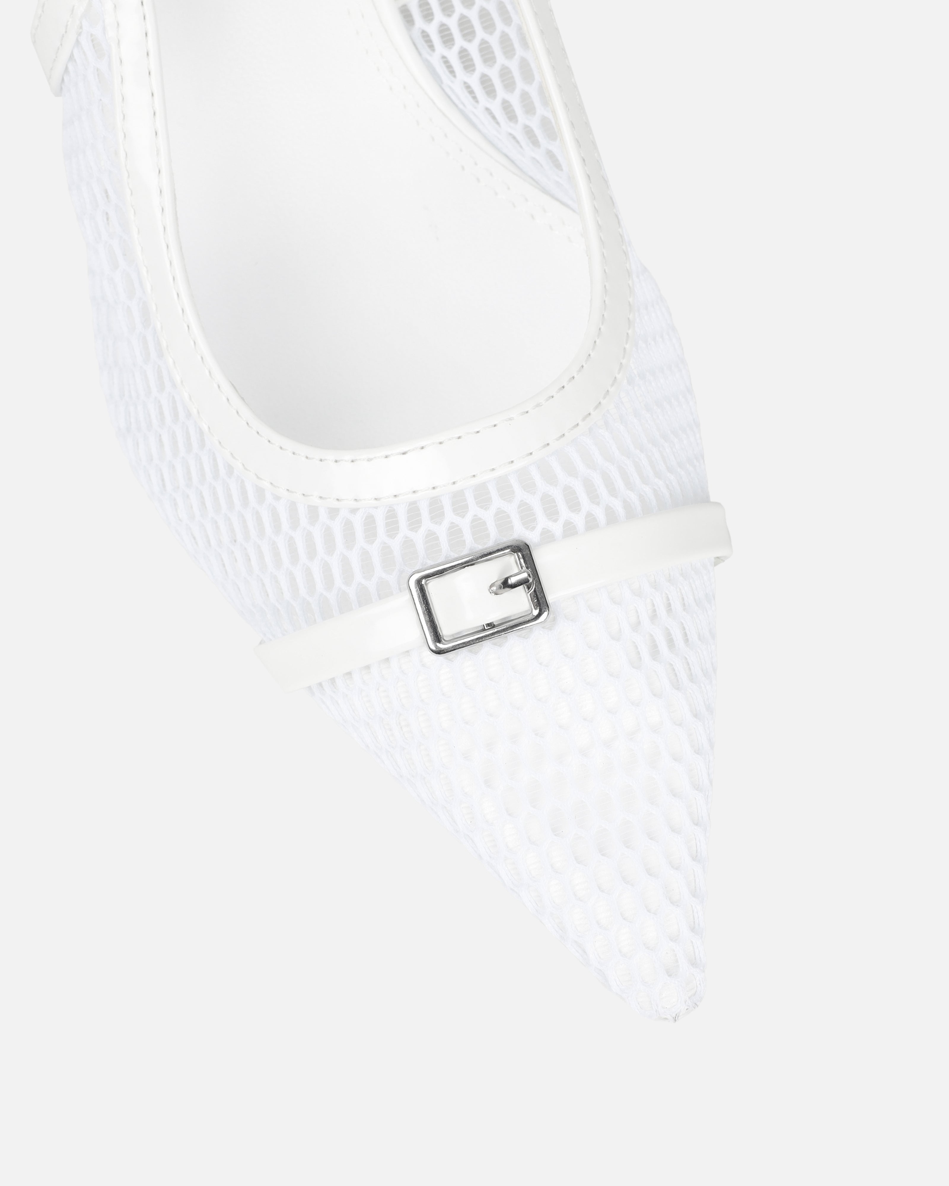 Lays White Mesh Sling Back Court Shoes | SIMMI London