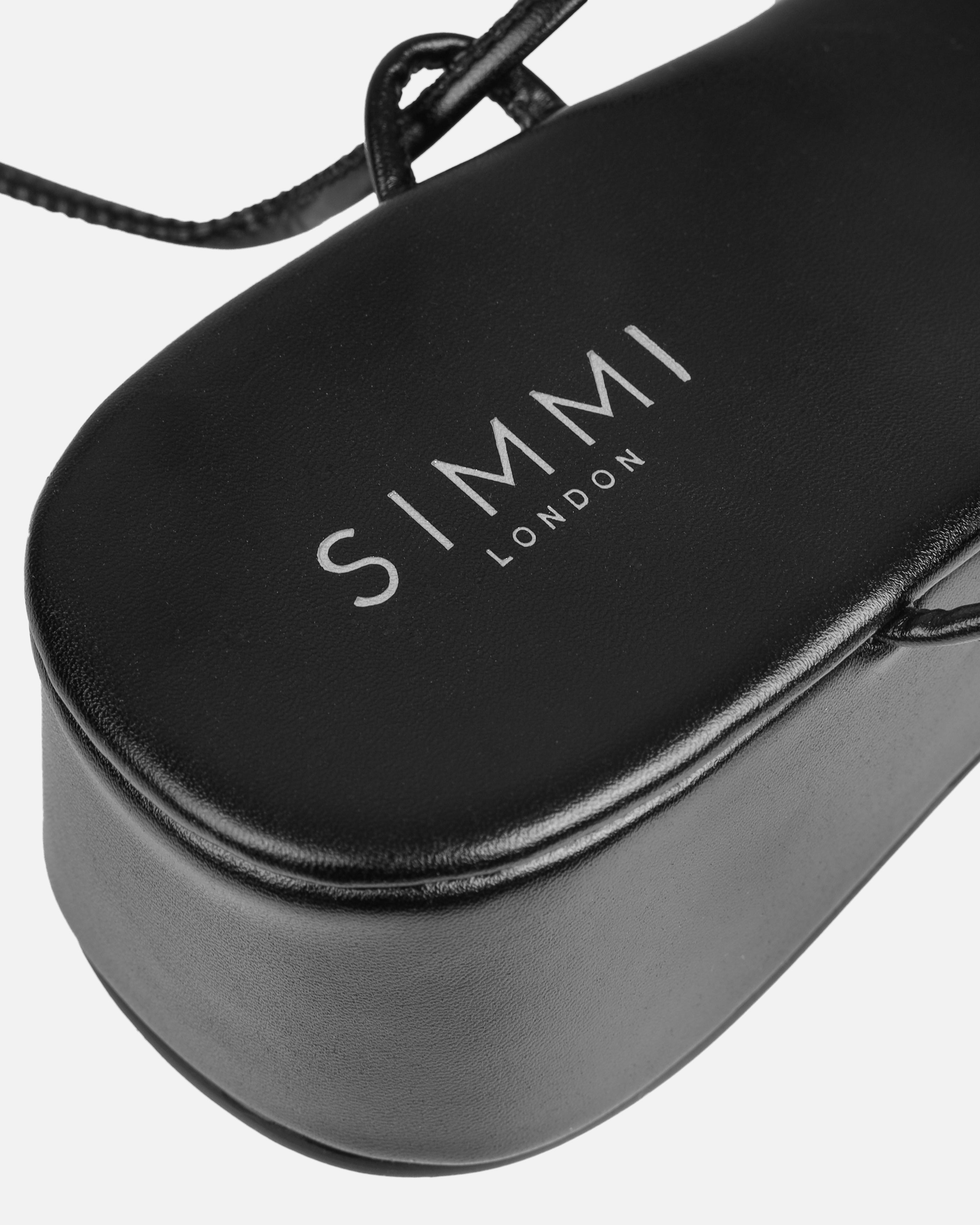 Lesiaa Black Toe Thong Lace Up Flatform Sandals | SIMMI London