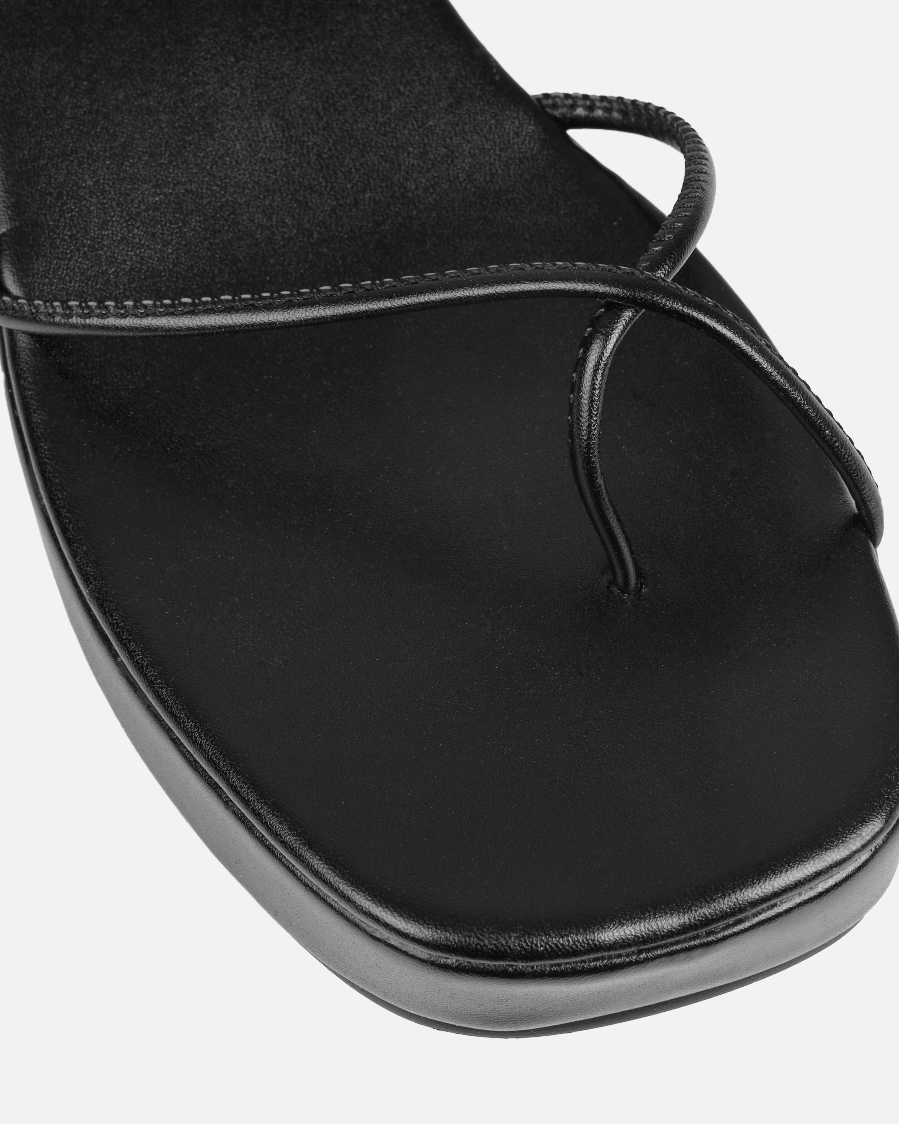 Lesiaa Black Toe Thong Lace Up Flatform Sandals | SIMMI London