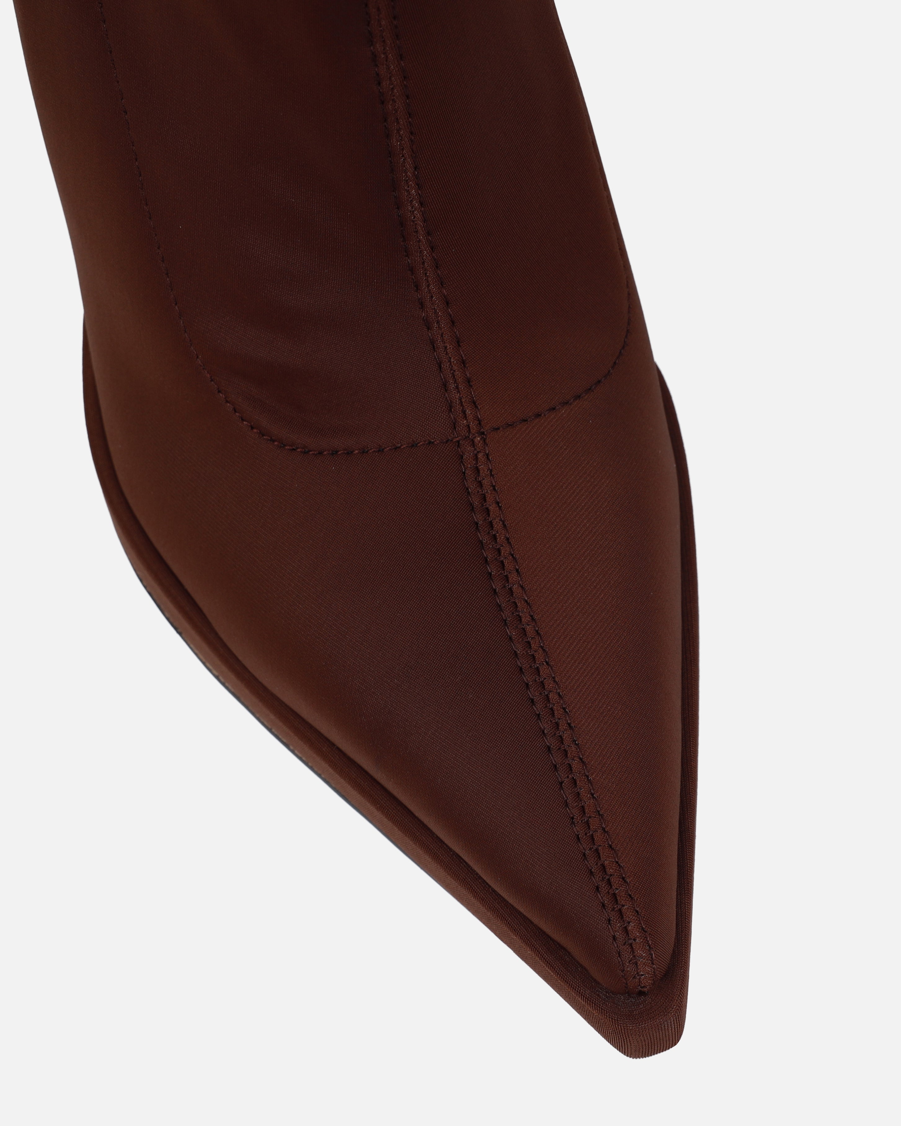 Lewin Brown Lycra Pointed Stiletto Ankle Boots | SIMMI London