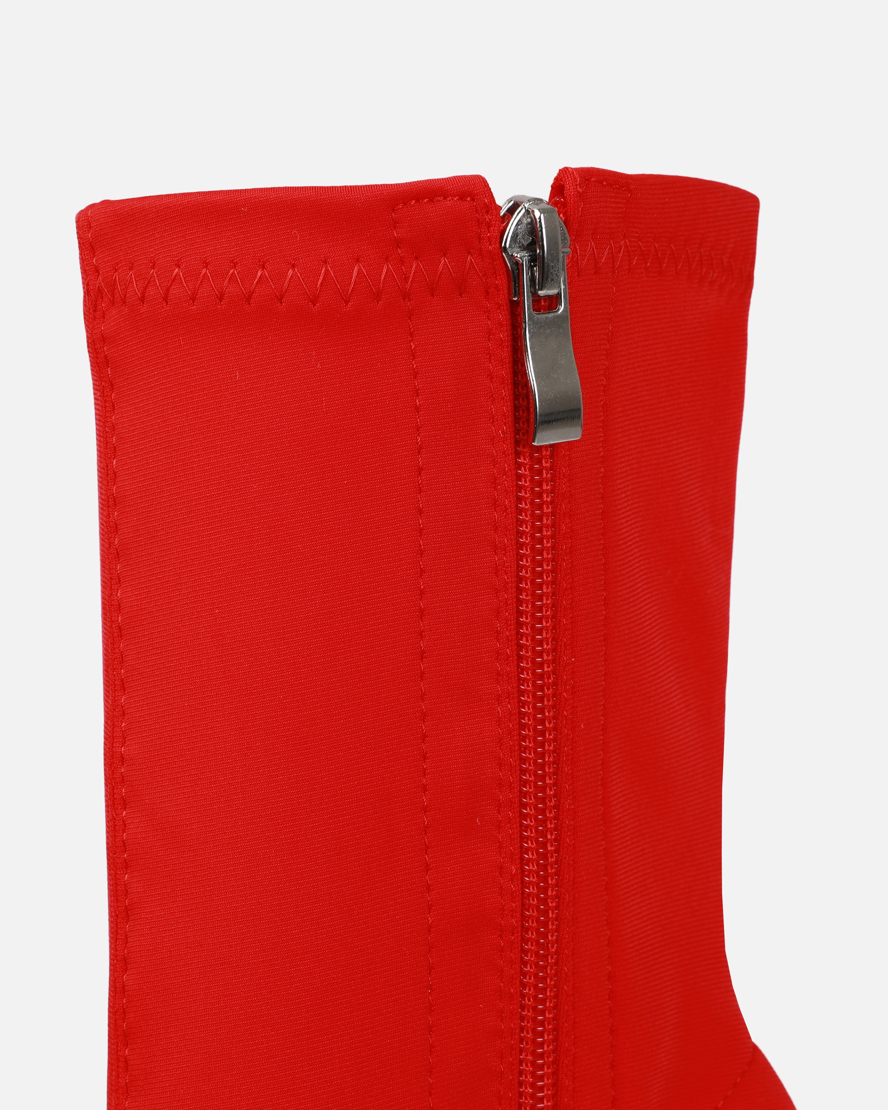 Lewin Red Lycra Pointed Stiletto Ankle Boots | SIMMI London