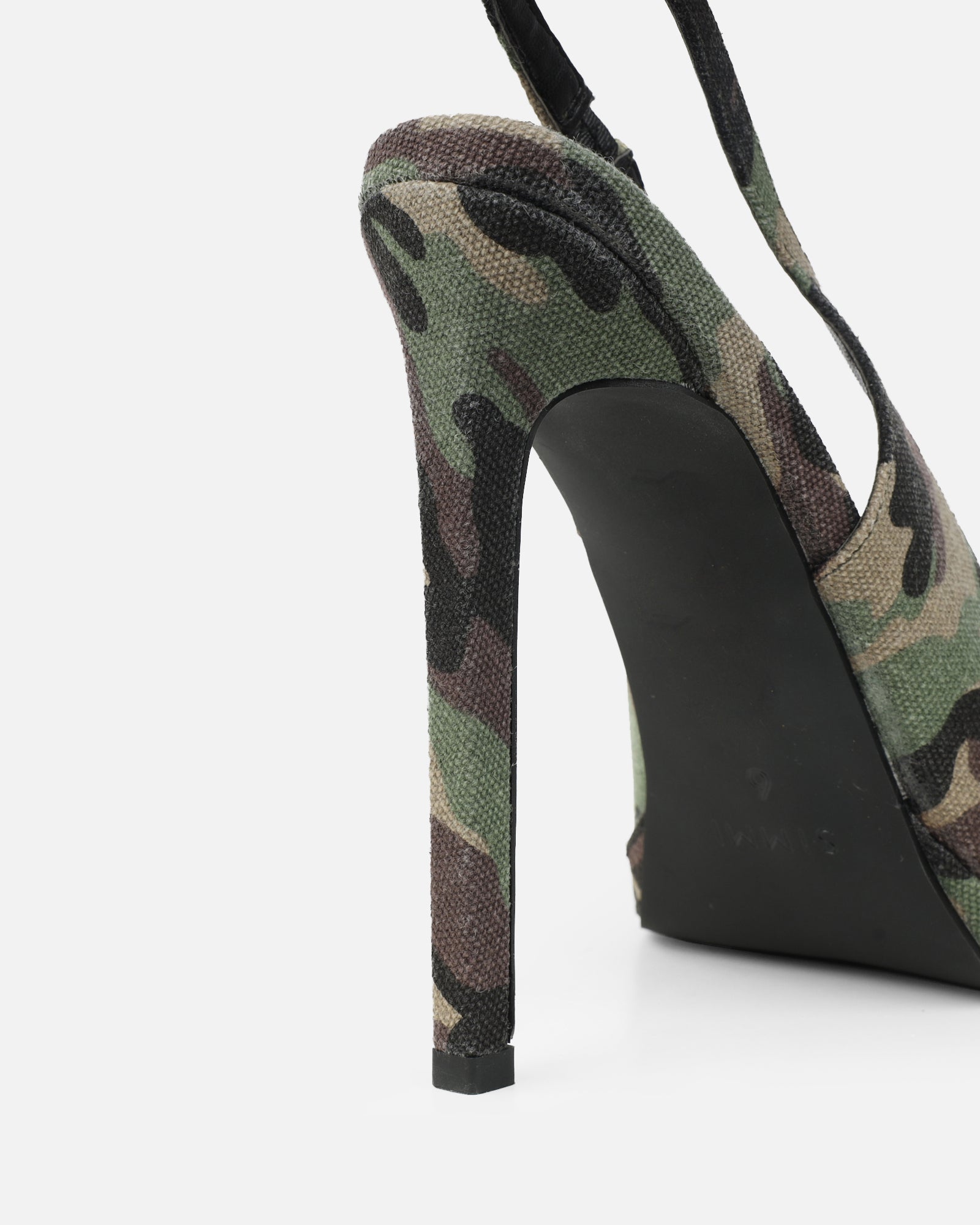 Kandie Green Camo Sling Back Court Shoes | SIMMI London