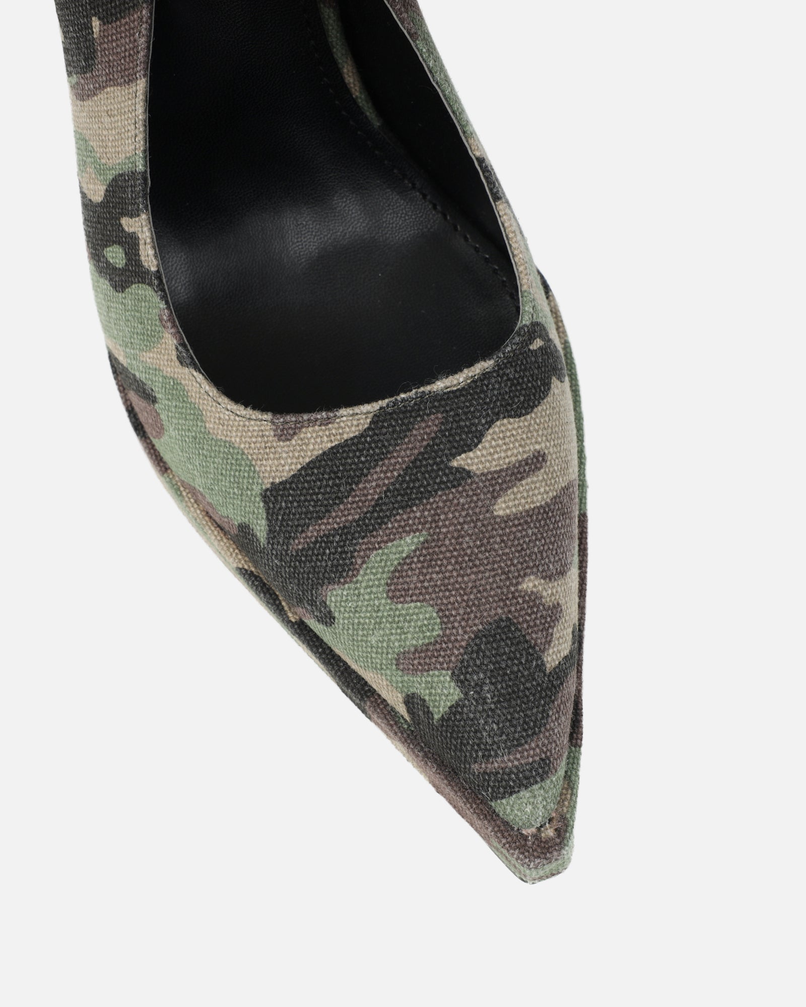 Kandie Green Camo Sling Back Court Shoes | SIMMI London