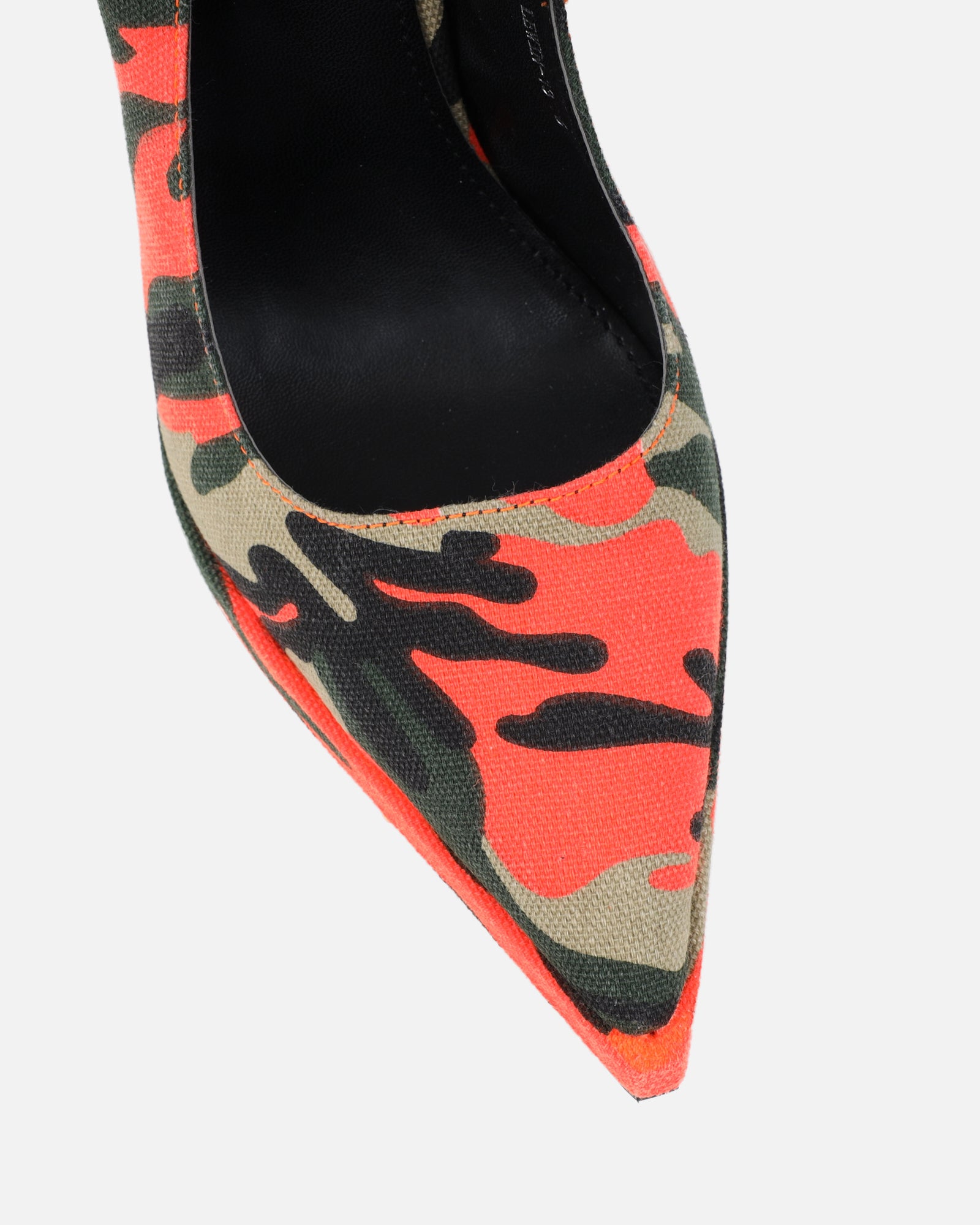 Kandie Orange Camo Sling Back Court Shoes | SIMMI London
