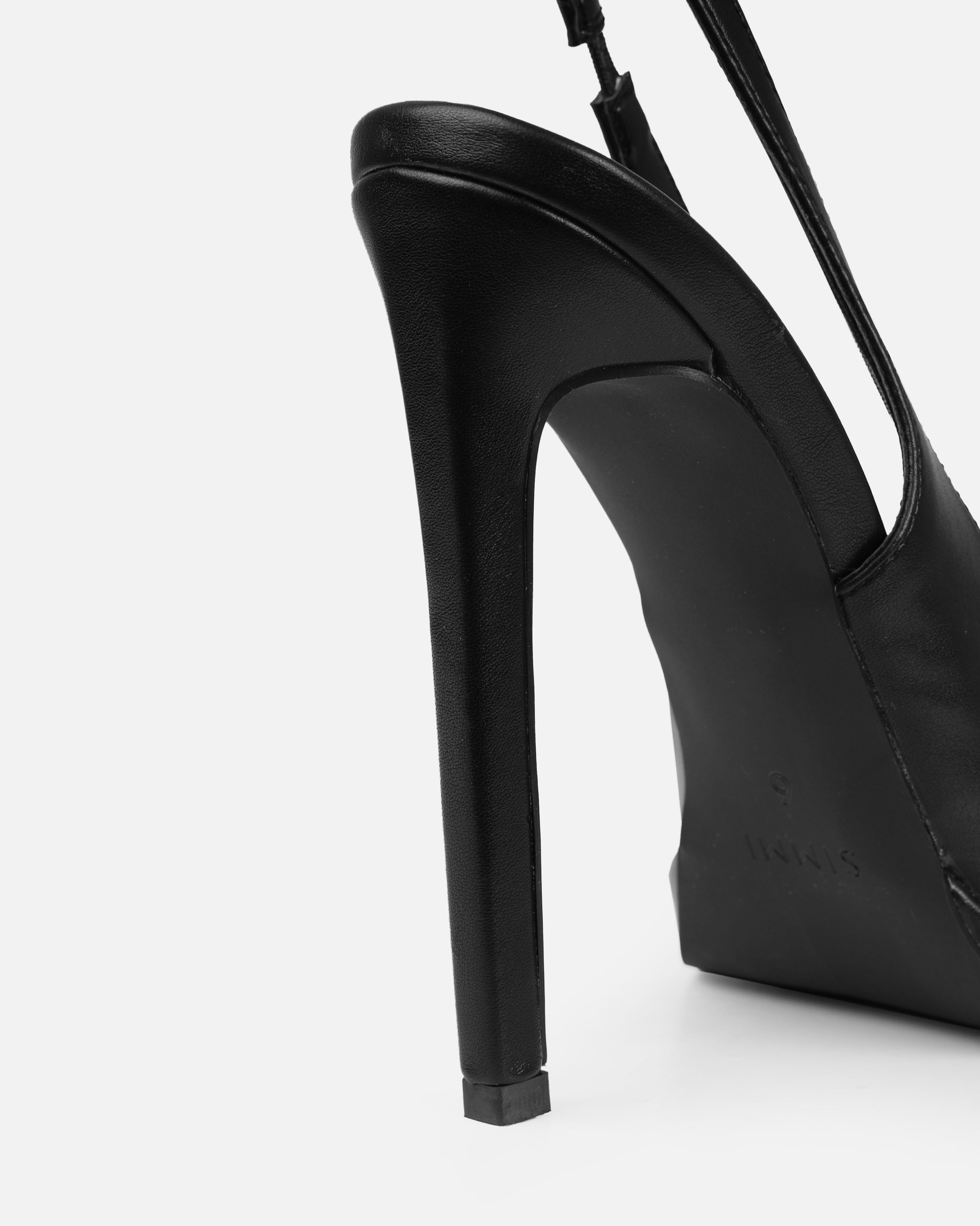 Tasha Ghouri Nemy Black Slingback Court Shoes | SIMMI London