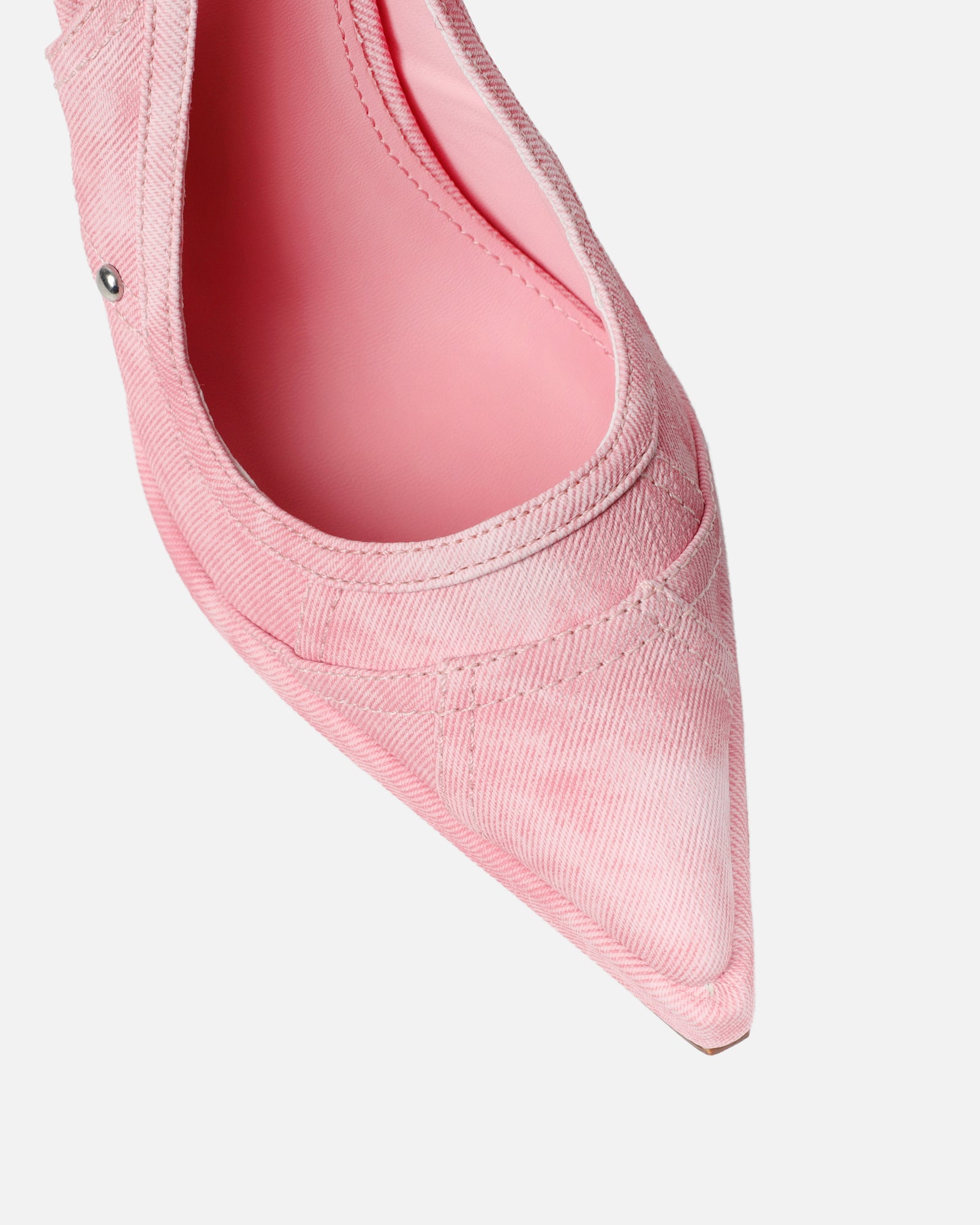Nemy Pink Denim Sling Back Court Shoes | SIMMI London